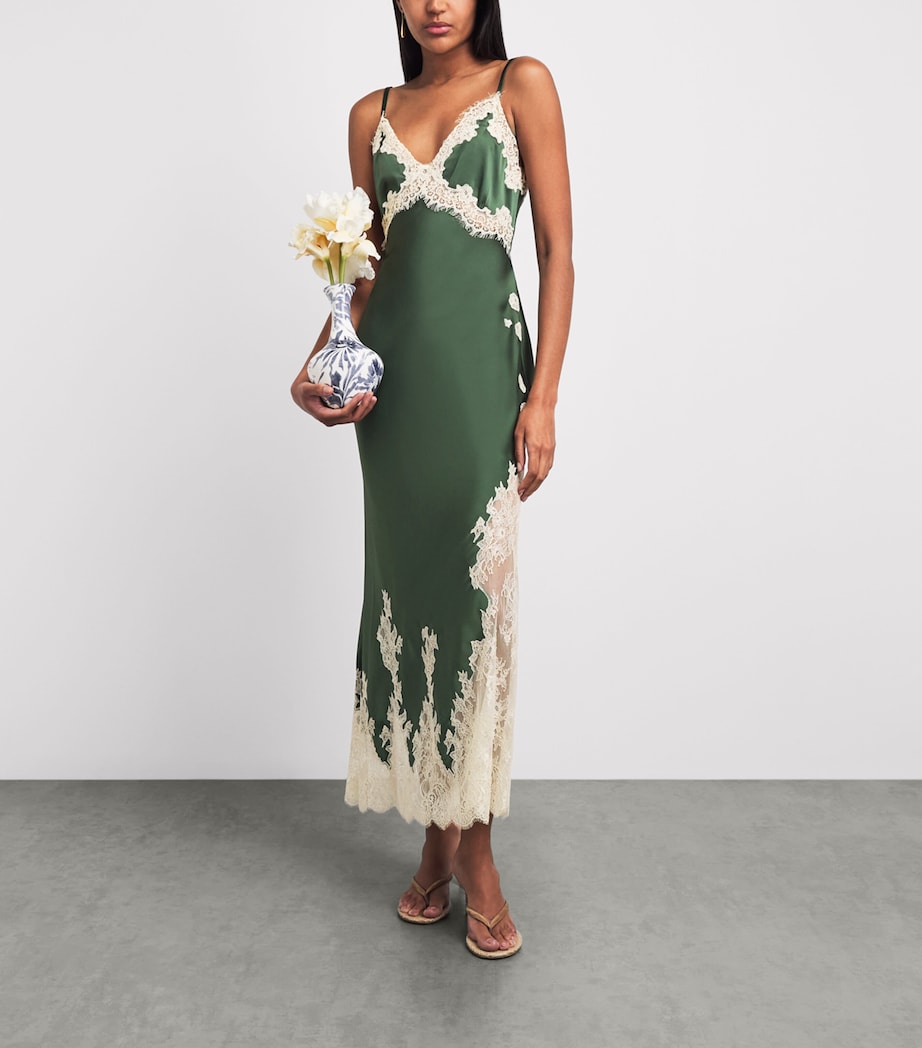 Alice+Olivia Womens Lace Julietta Maxi Dress Drk Frn/bscotti Image 2