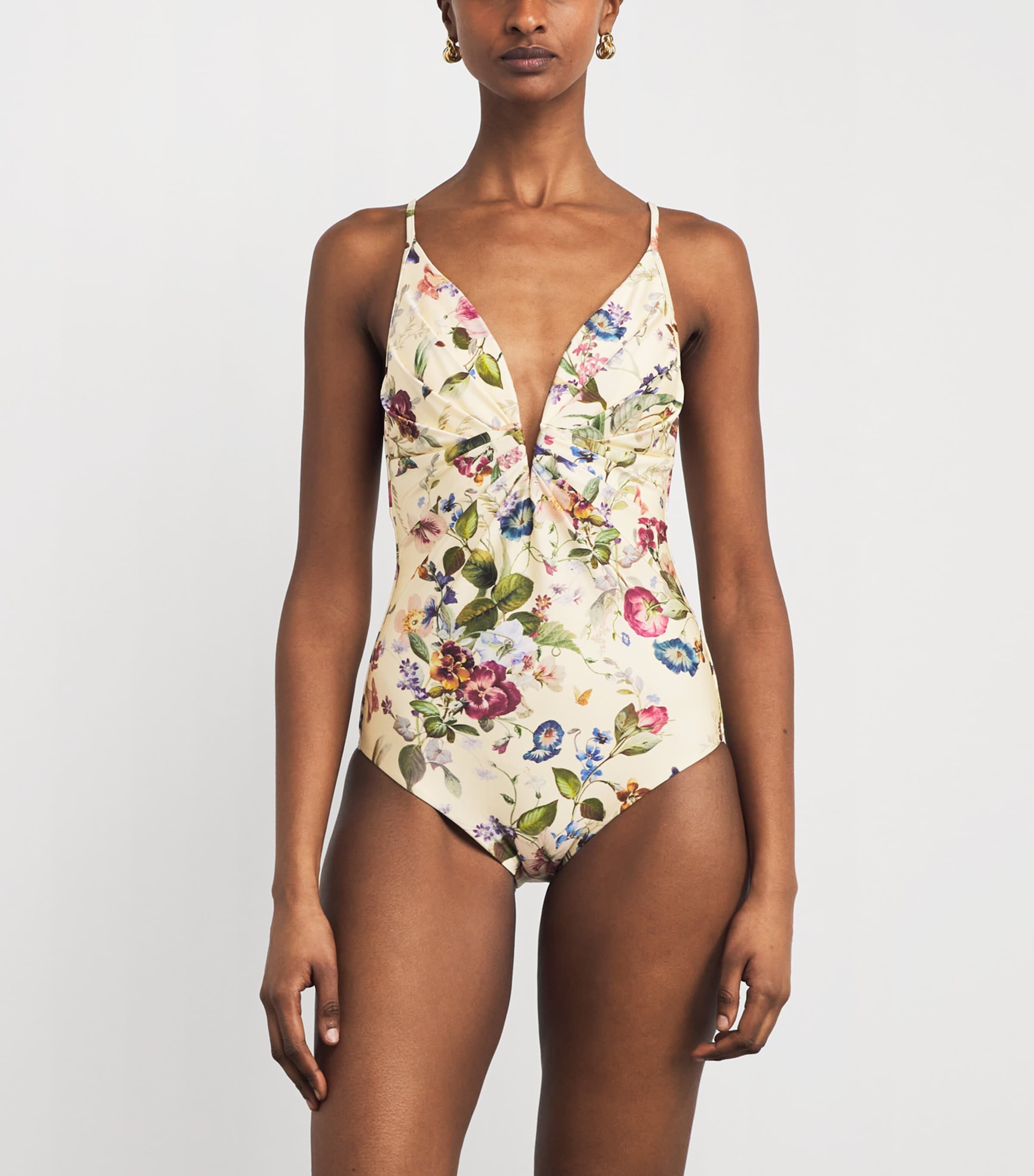 Pleated Patience Swimsuit VANILLA FLORALVFLO Image 2