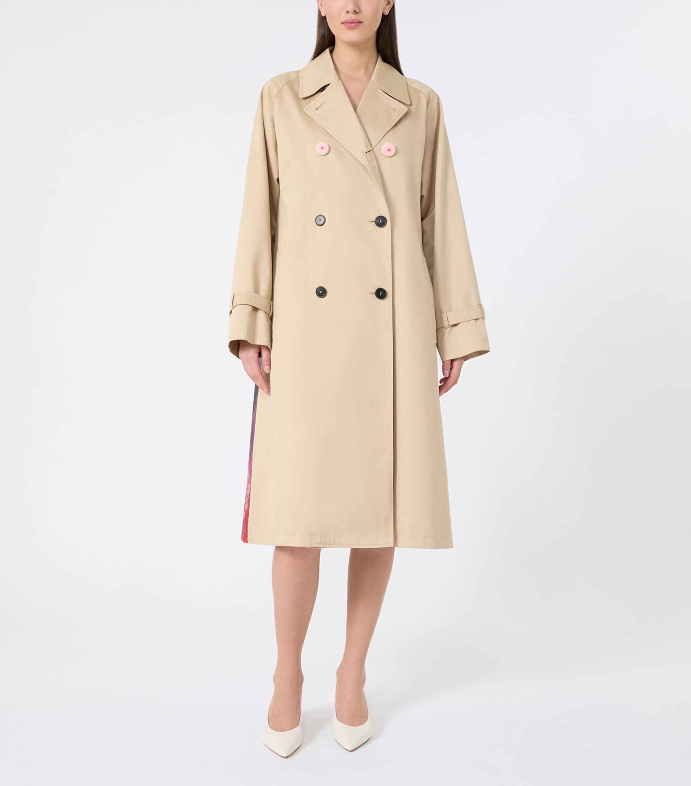 Weekend Max Mara Womens Cotton Printed Trench Coat Plum Image 2