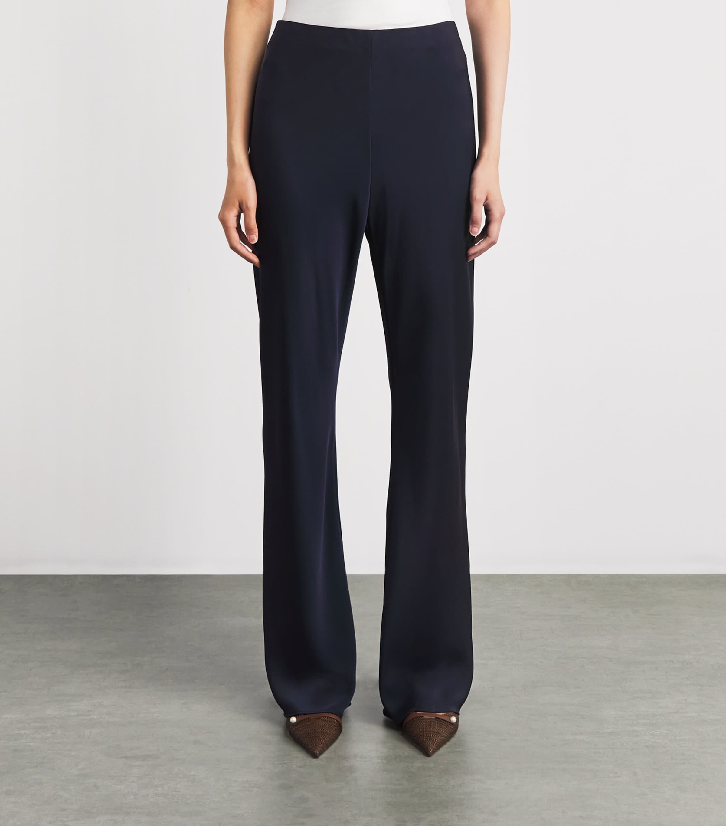 Veronica Beard Womens Braddock Wide-Leg Trousers Navy Image 4
