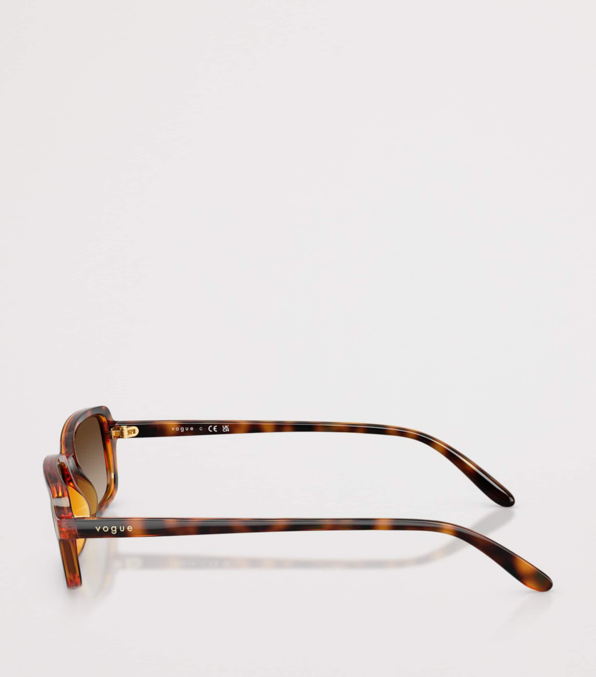 Tortoiseshell Rectangular Sunglasses W65613 Image 3