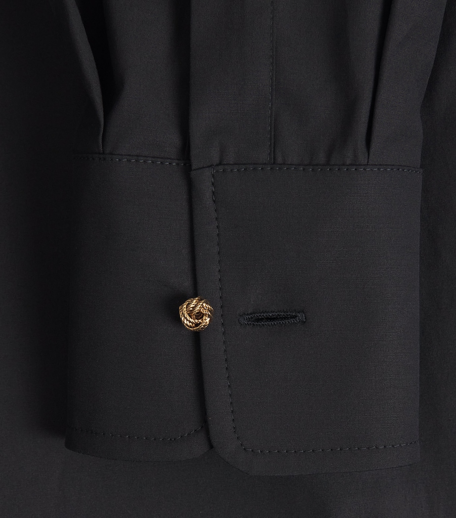Max Mara Womens Stretch-Cotton Polo Shirt Black Image 6