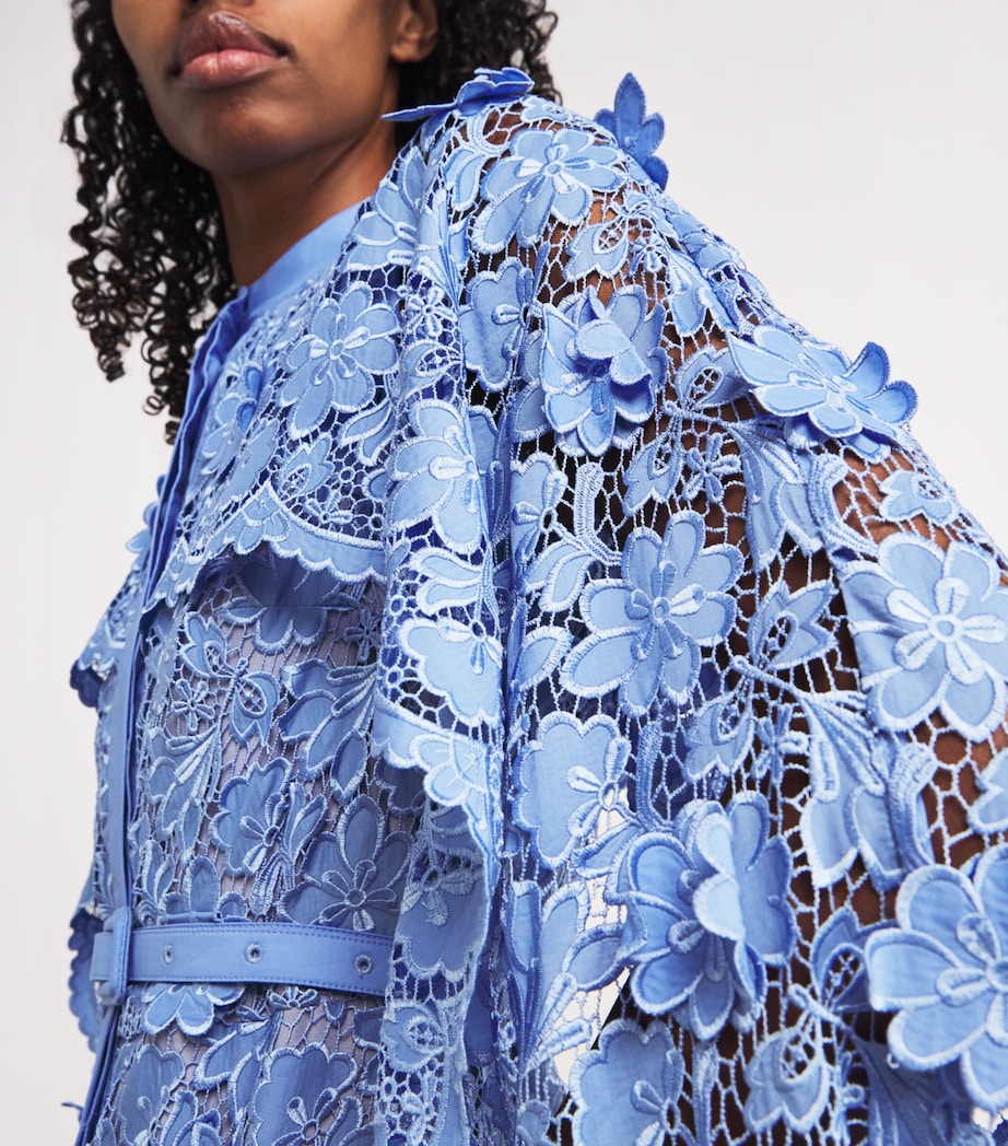 Floral Cape Loretta Midi Dress PERIWINKLE Image 6