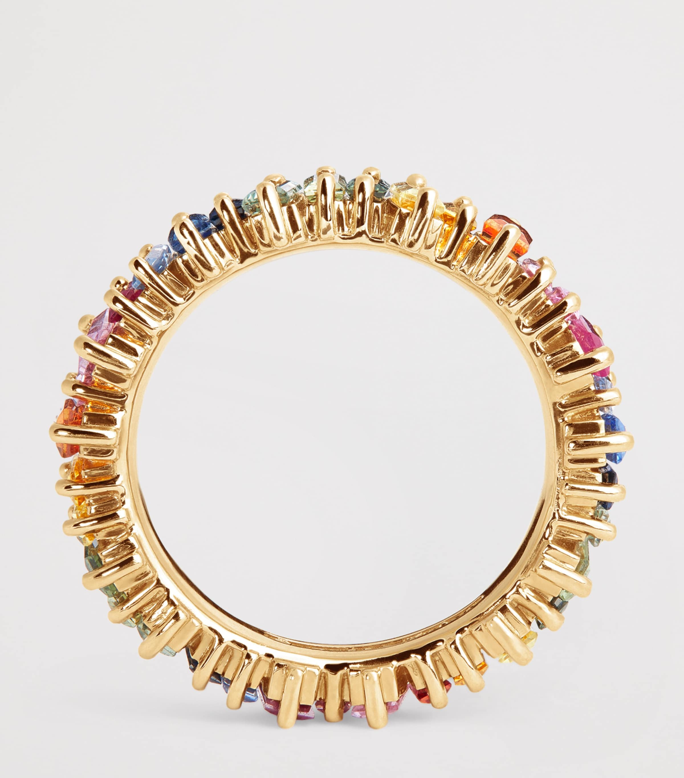 Yellow Gold and Rainbow Sapphire Bold Eternity Ring 18K YG/RS Image 3