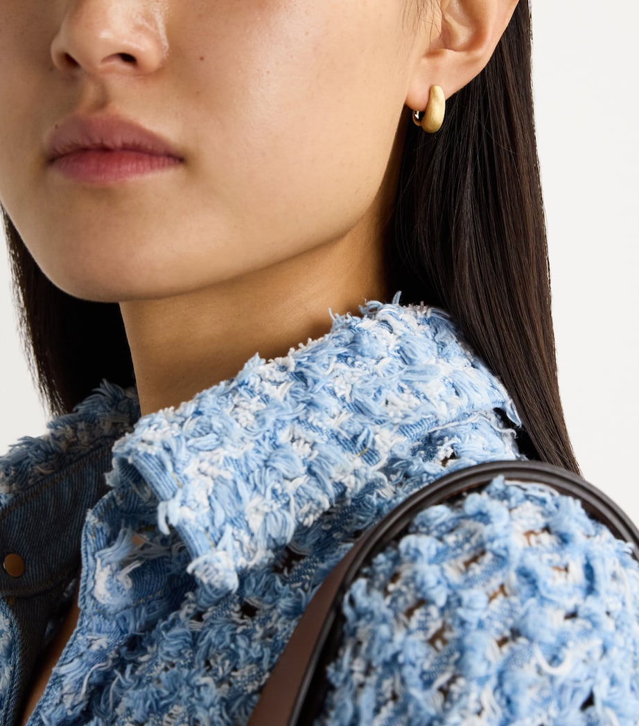 Yellow Gold Holly Huggie Earrings YELLOW GOLD Image 2