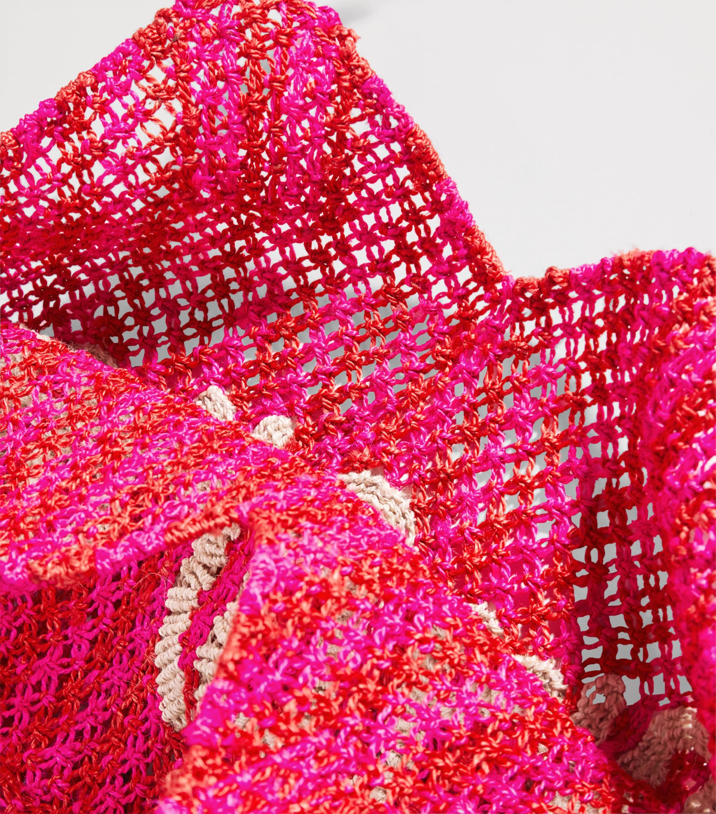 Large Stripe Dora Amore Tote Bag PINK SCARLET NATURAL Image 4