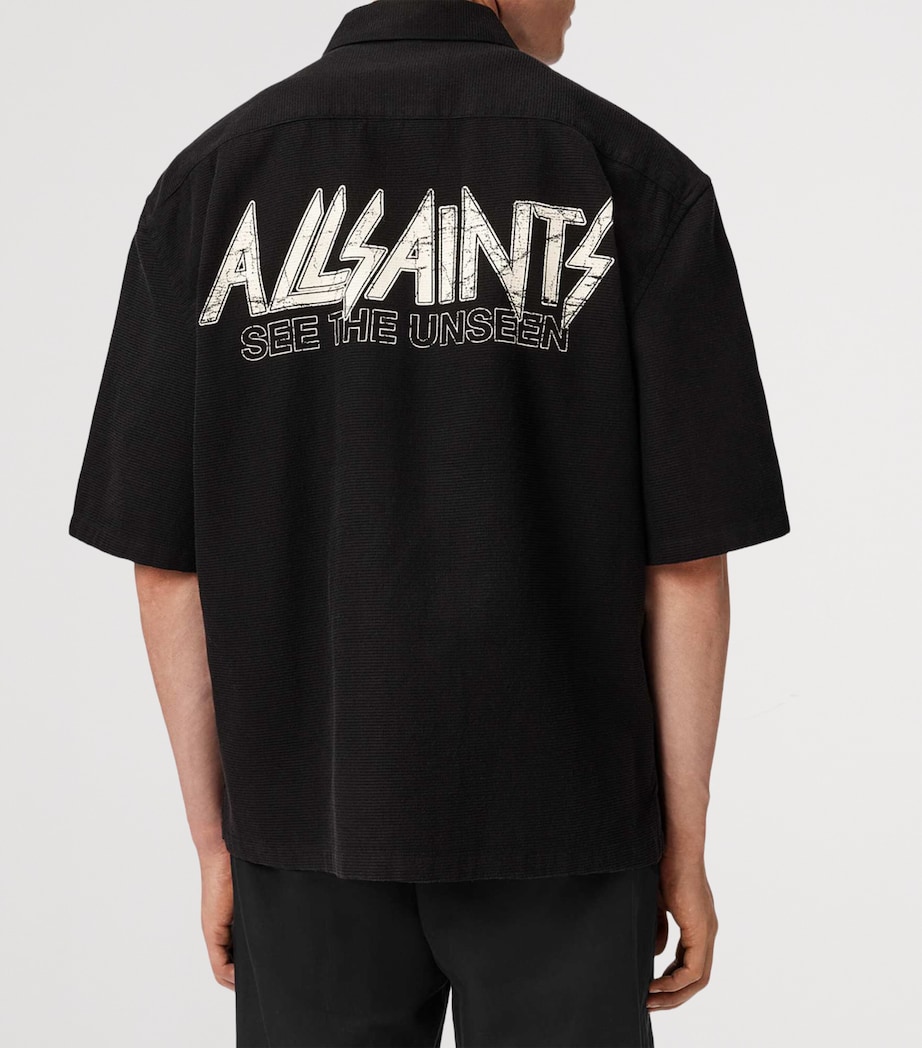 AllSaints Mens Synth Logo Shirt Orca Black Image 4
