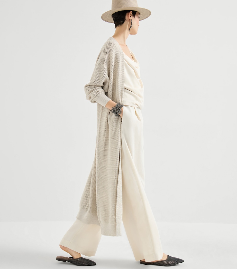 Cotton-Blend Knitted Long Cardigan CY948 Image 5