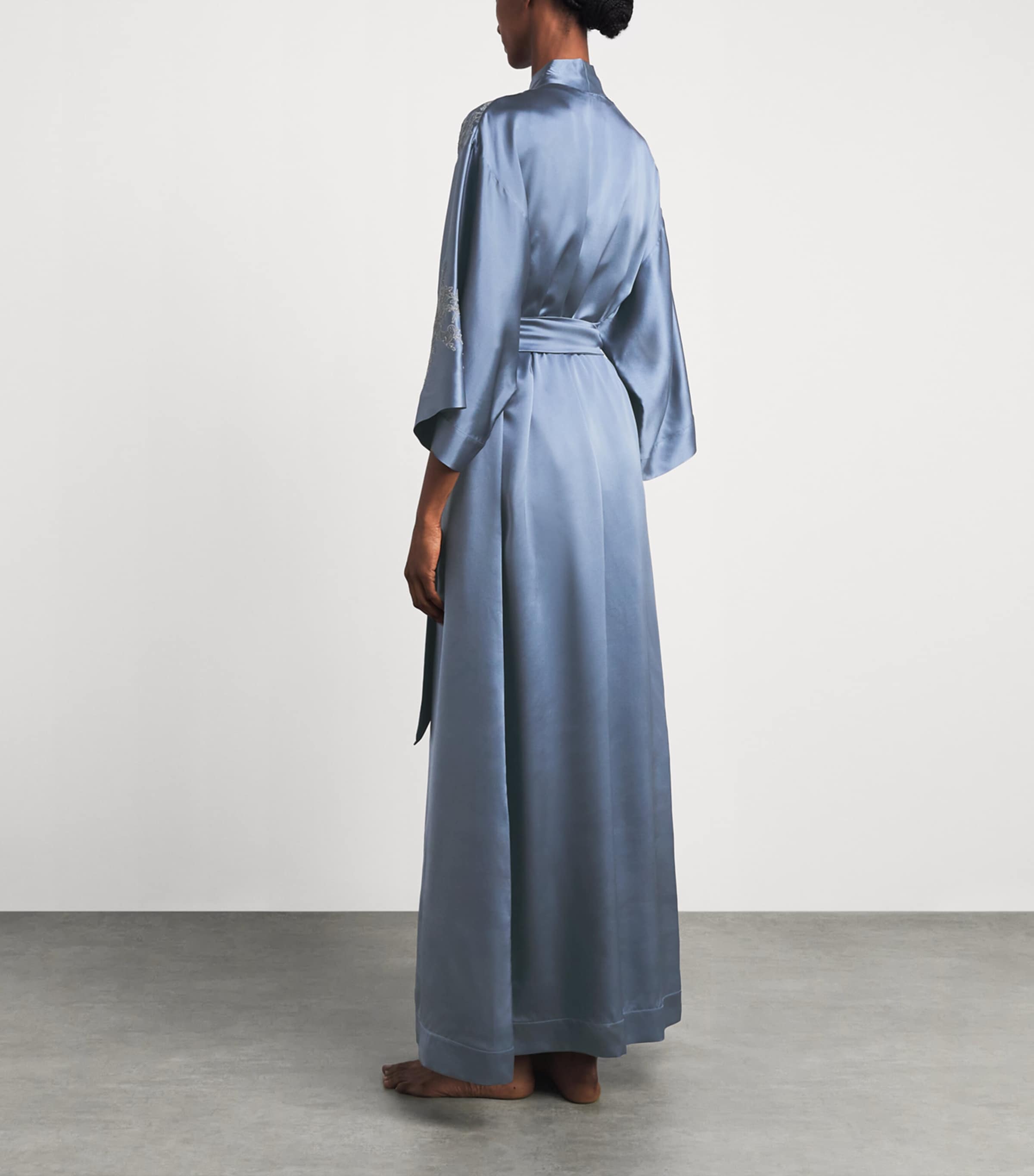 Carine Gilson Womens Silk Long Cérès Robe Bluestone Image 5