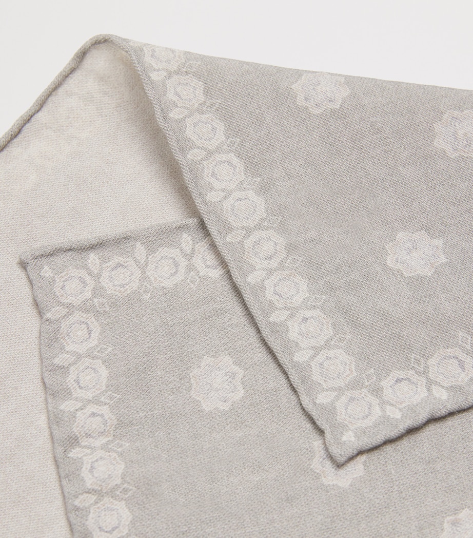 Cotton-Wool Printed Pocket Square MILITARY GREEN Image 3