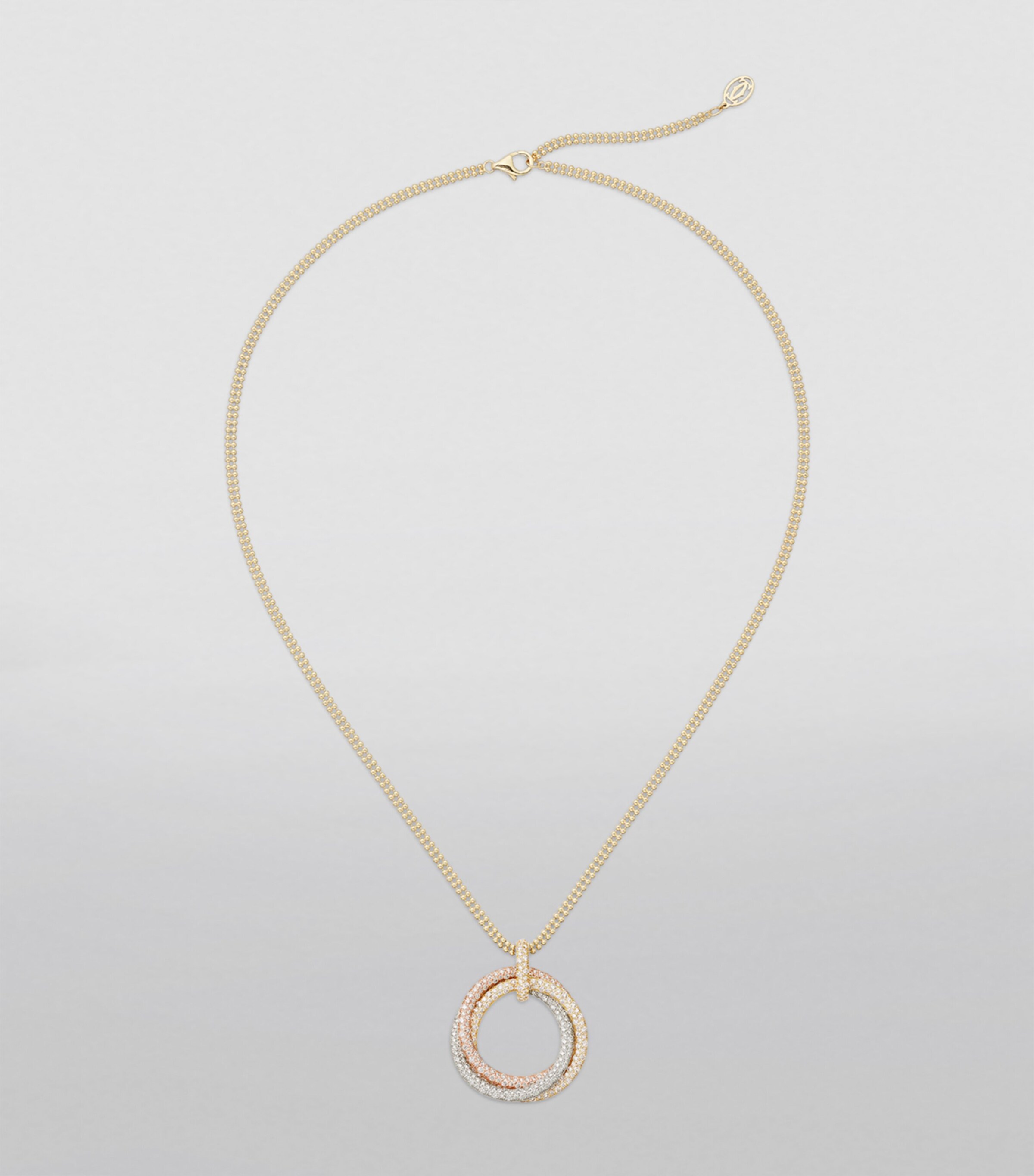 Mixed Gold and Diamond Trinity Necklace MIXED GOLD Image 6