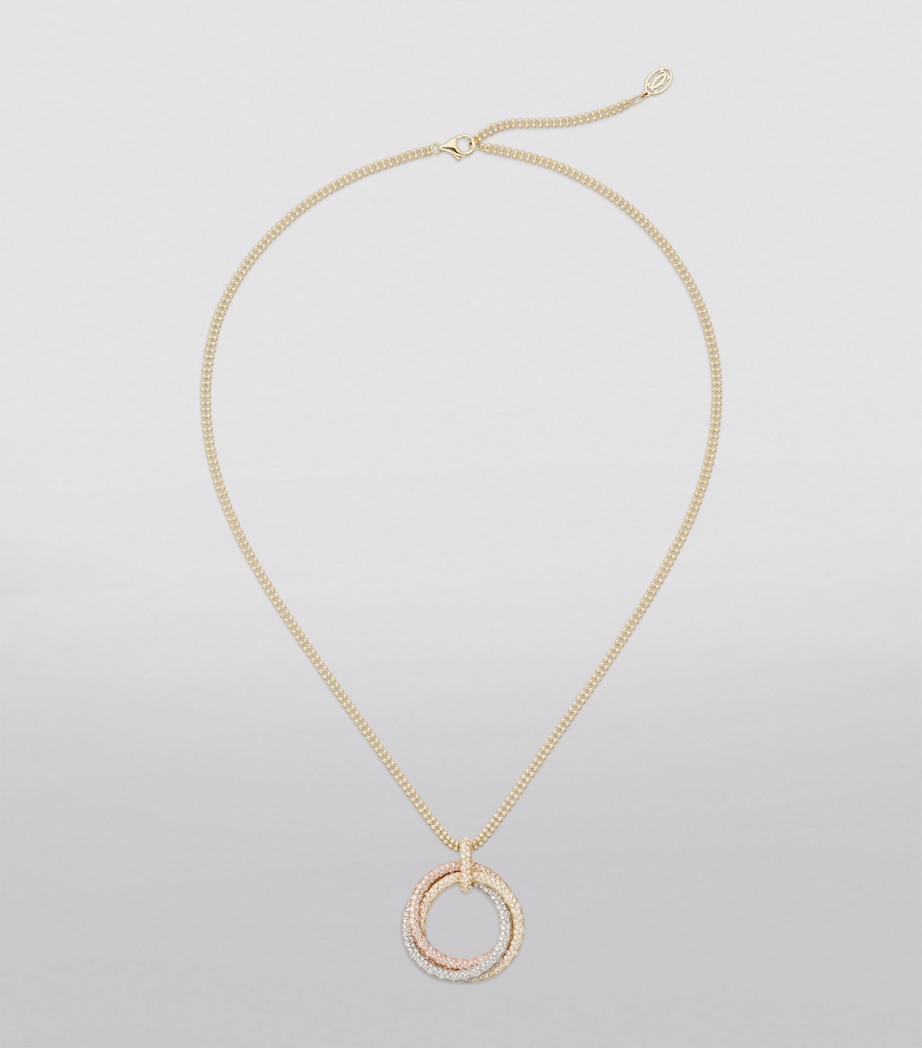 Mixed Gold and Diamond Trinity Necklace MIXED GOLD Image 6
