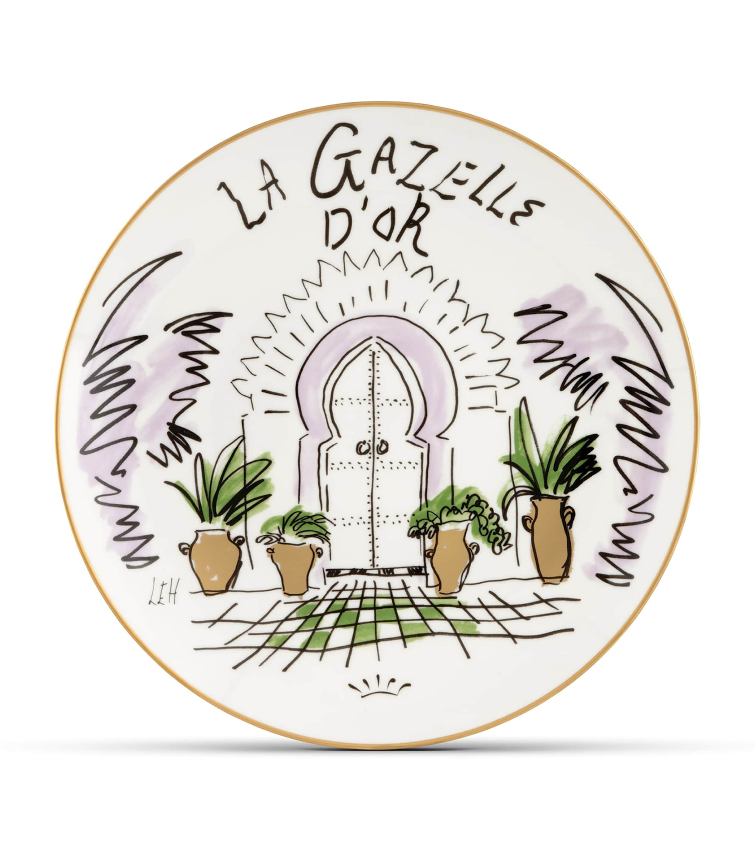 GINORI 1735 x Luke Edward Hall La Gazelle D’Or Decorative Plate (27cm) Image 1