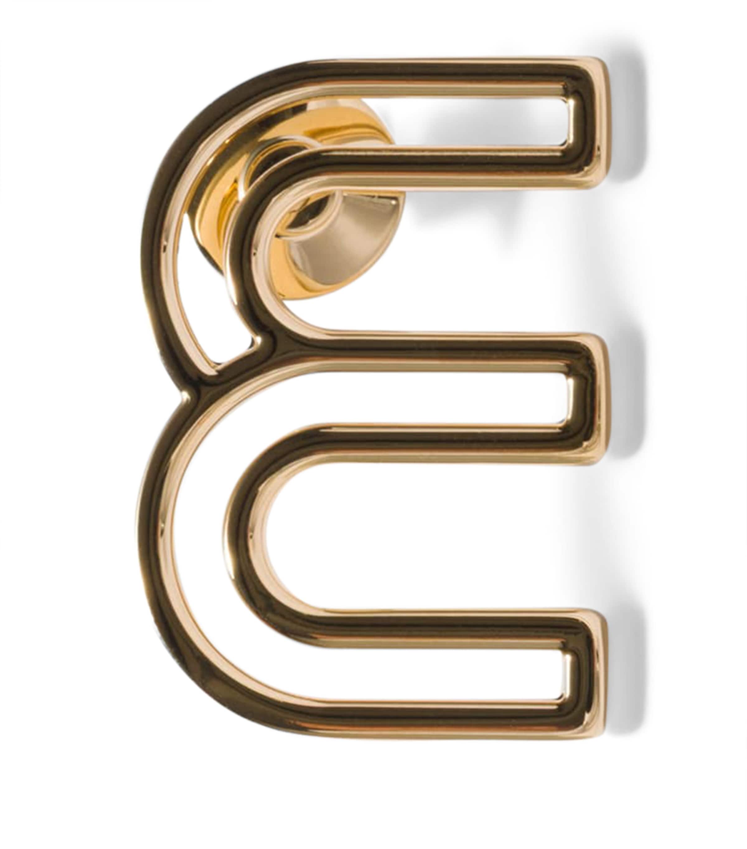 Miu Miu Logo Brooch Gold/silver Image 1