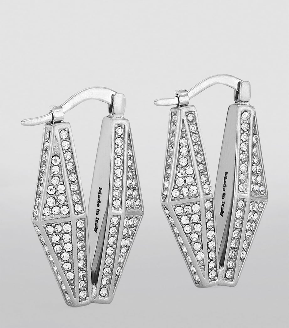 Embellished Diamond Chain Earrings SILVER/CRYSTAL Image 4