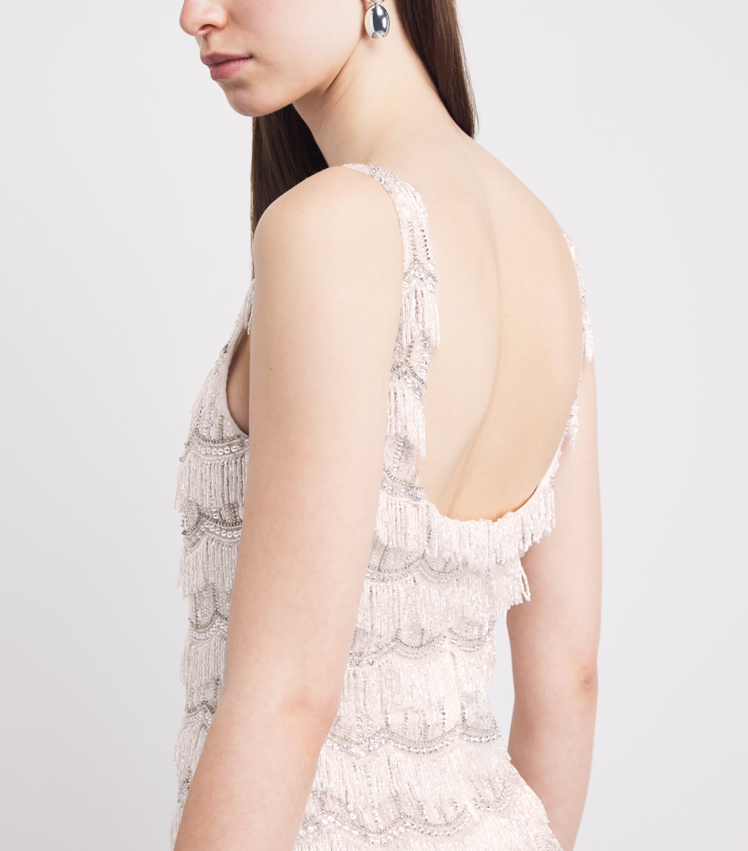 Rachel Gilbert Womens Embellished Sadie Gown Ivory Image 5