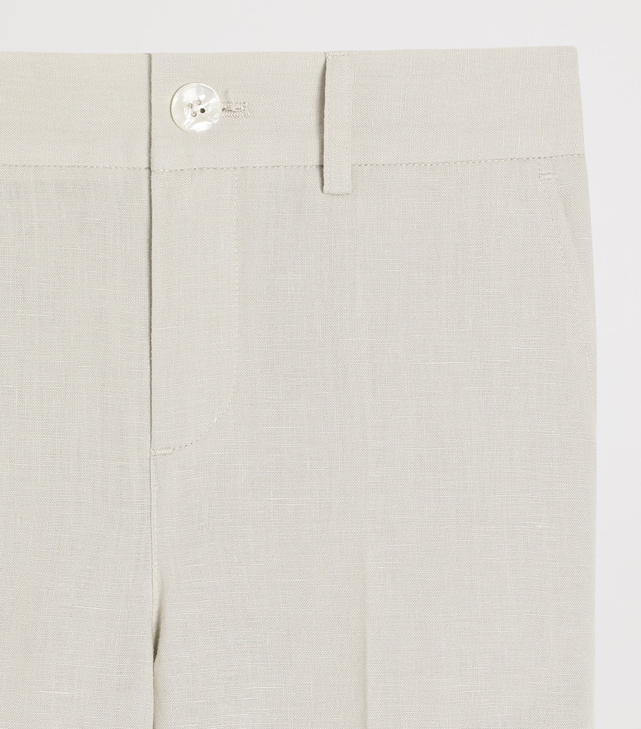 Dolce&Gabbana Kids Linen Trousers (8-14 Years) Beige Image 3