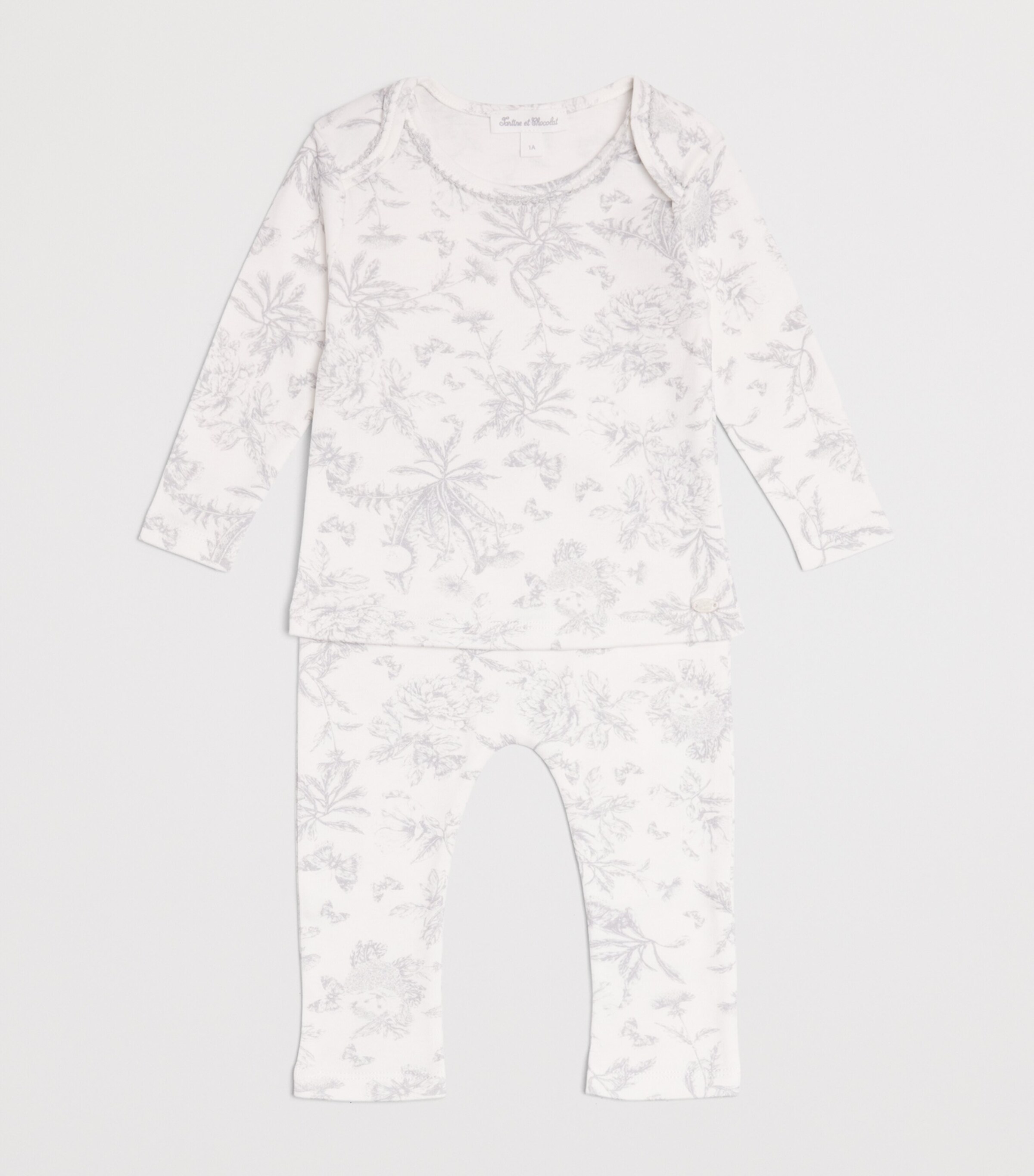 Printed Top and Leggings Set (Newborn-2 Years) 21GRIS CLAIR Image 3