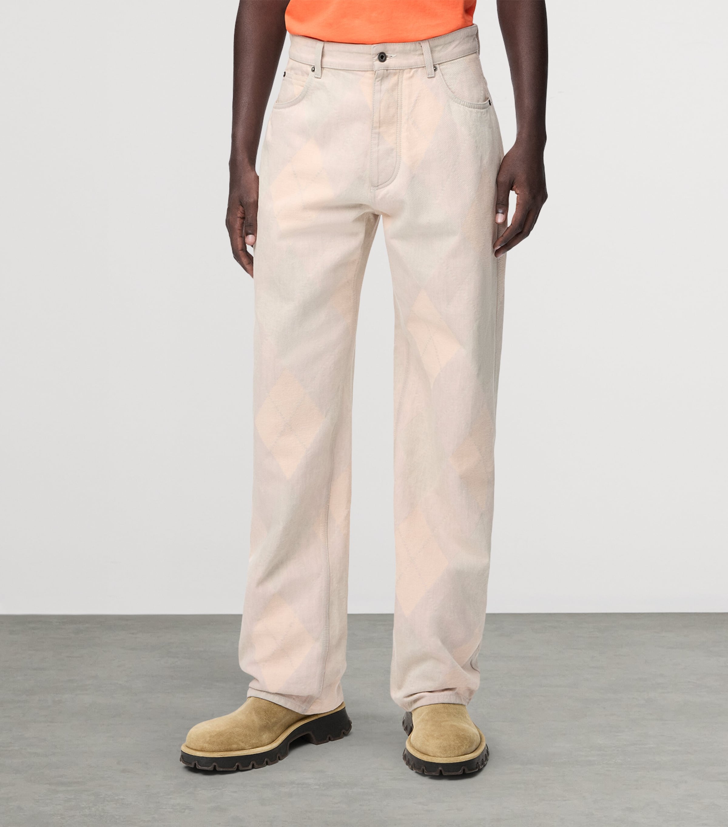 Argyle-Print Jeans BEIGE Image 3