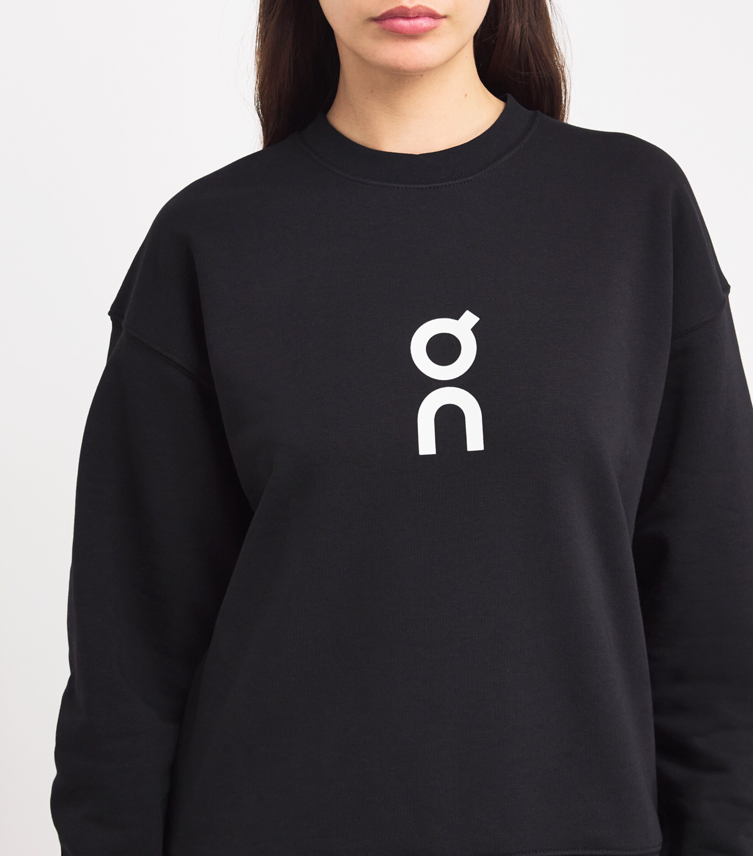 On Womens Cotton-Blend Club Crew Sweatshirt Black Image 6