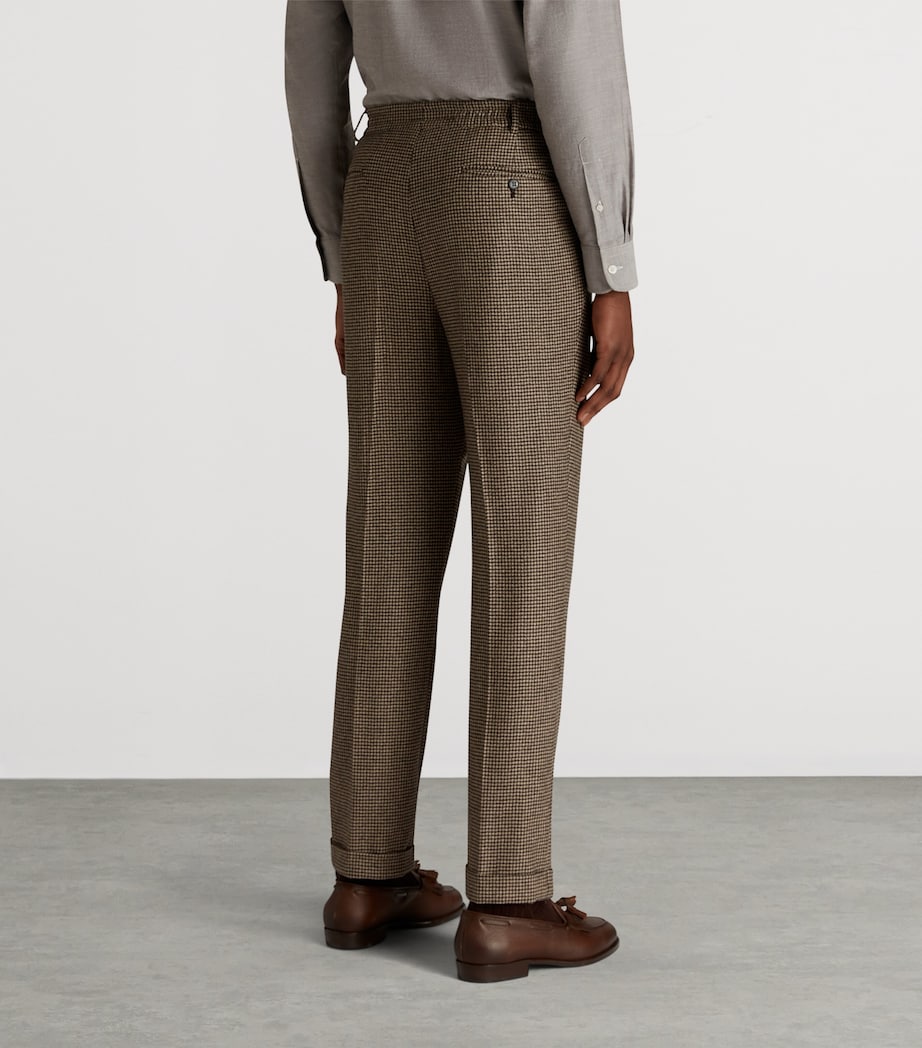 Cashmere Houndstooth Trousers 201BROWN Image 4