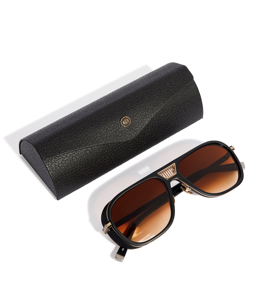 Matsuda Gradient Lens Aviator Sunglasses Matte Gold Matte Blk Image 3