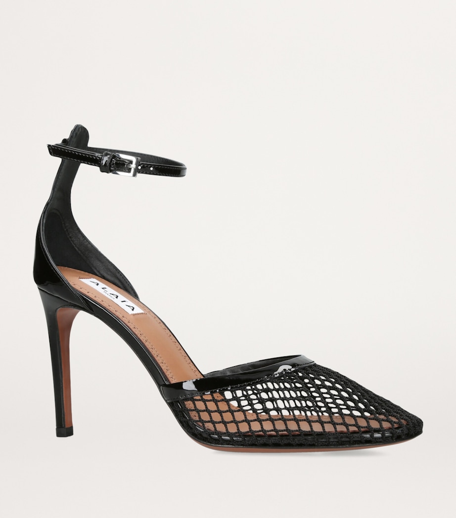 Alaïa Leather Mesh Ballerina Pumps 90 Black Image 3