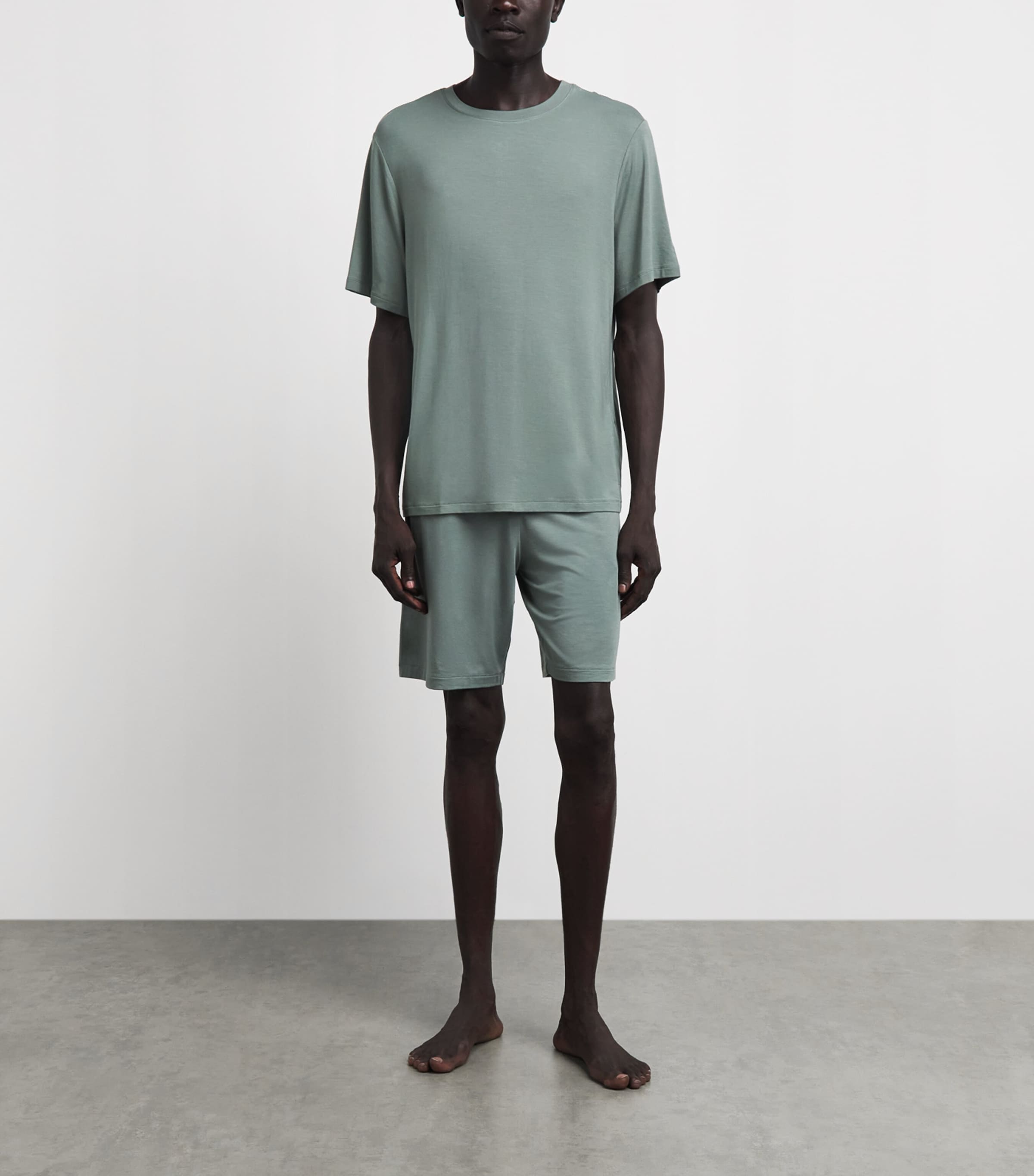 Eberjey Mens Modal Henry Short Pyjama Set Desert Sage Image 2