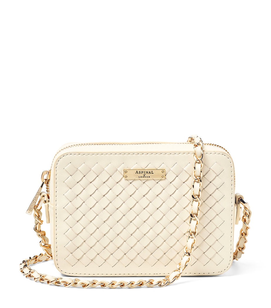 Leather Woven Milly Cross-Body Bag IVORY Image 1