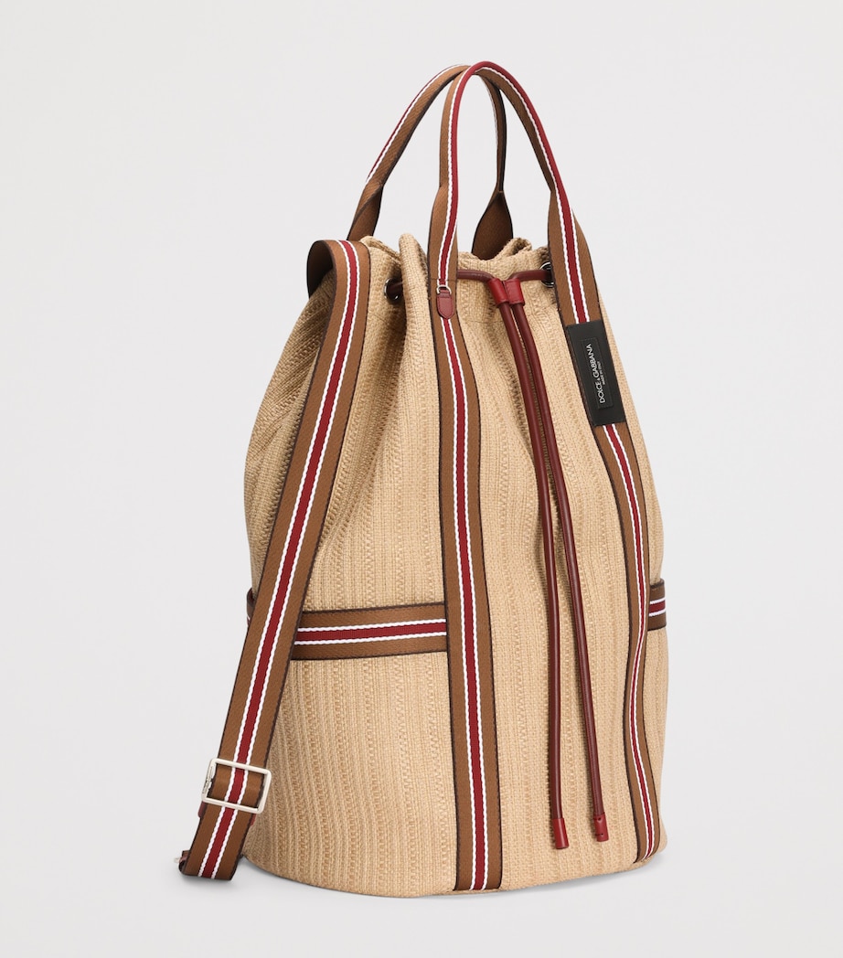 Dolce&Gabbana Raffia-Leather Essenza Backpack Multicolour Image 7
