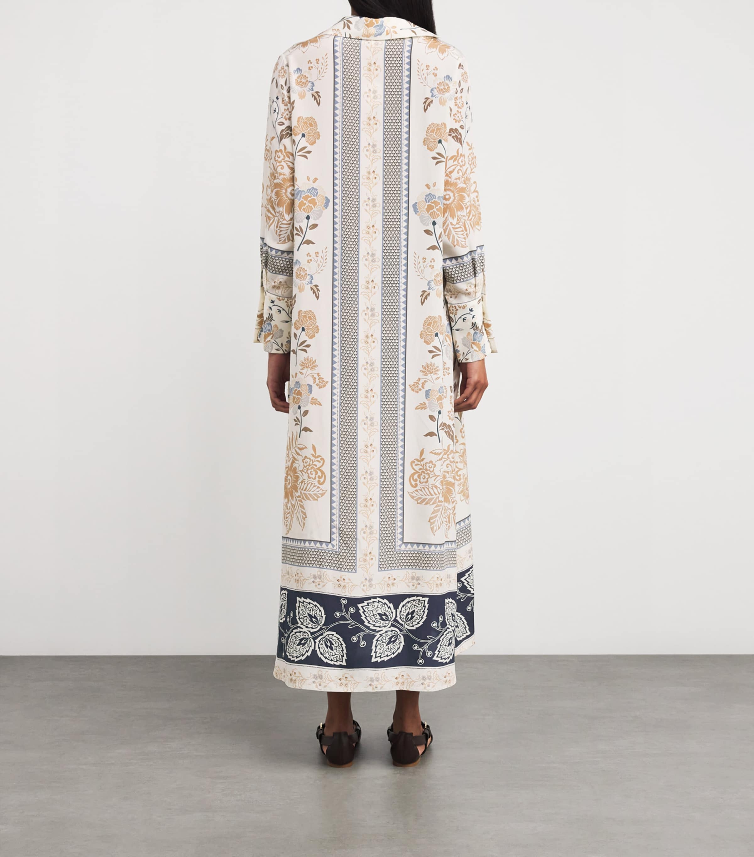 Silk Floral Kaftan Maxi Dress SABBIA Image 3