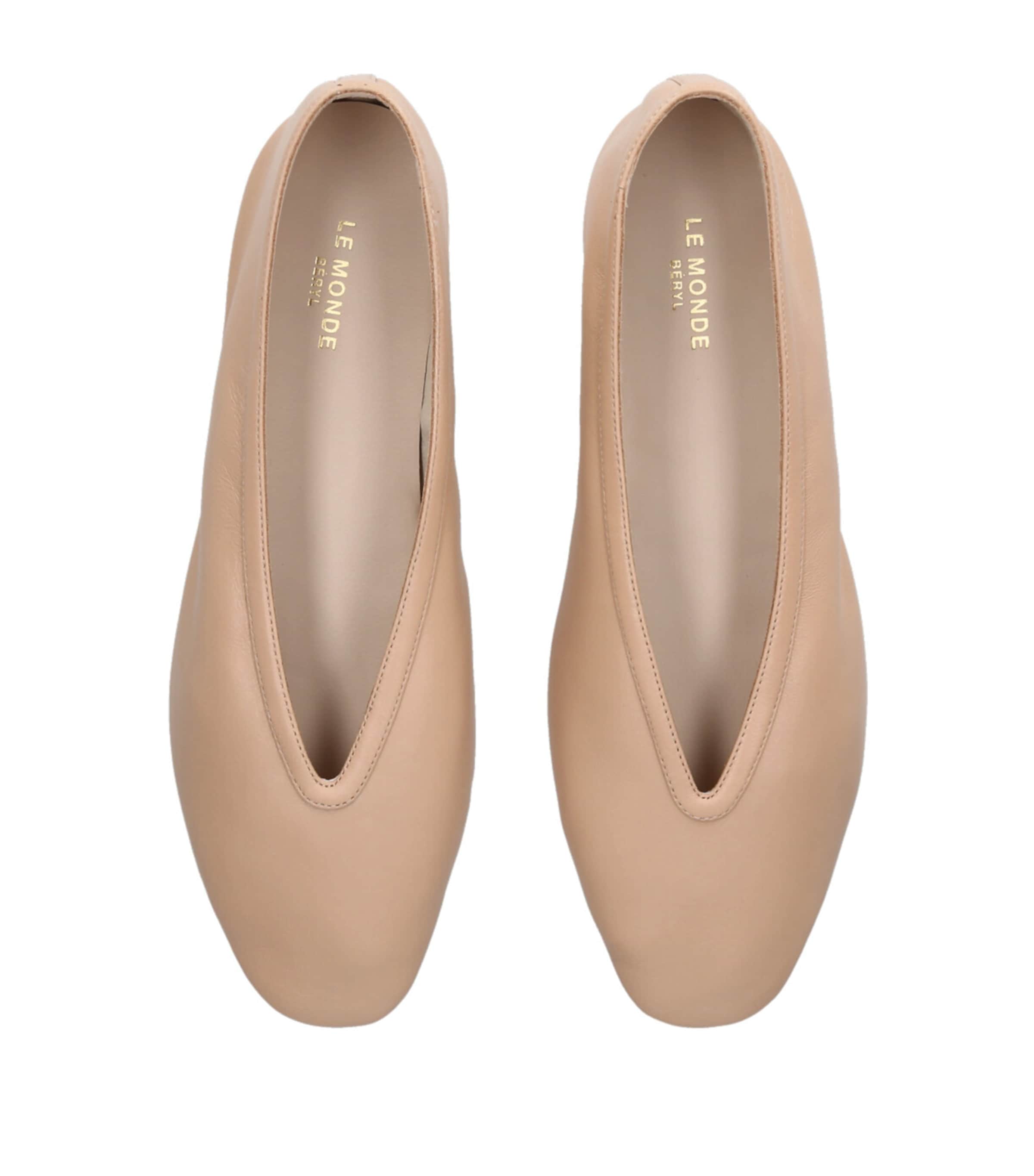 Leather Luna Ballet Flats BEIGE Image 6