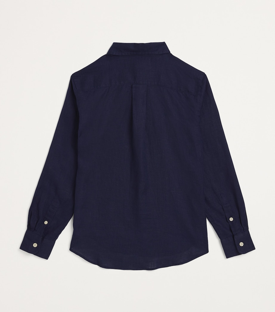 Linen Polo Pony Shirt (7-14 Years) NEWPORT NAVY Image 2