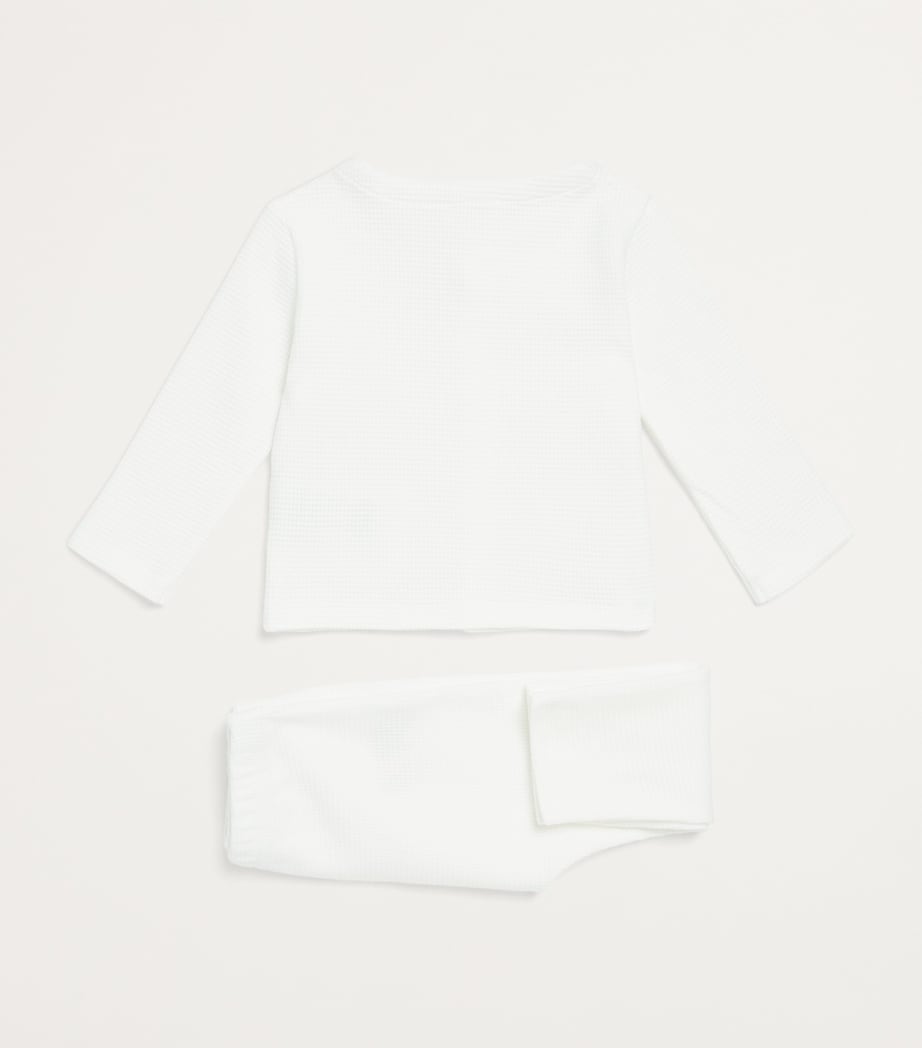 Tartine et Chocolat Cotton Teddy Cardigan and Leggings Set (0-12 Months) Nacre Image 2