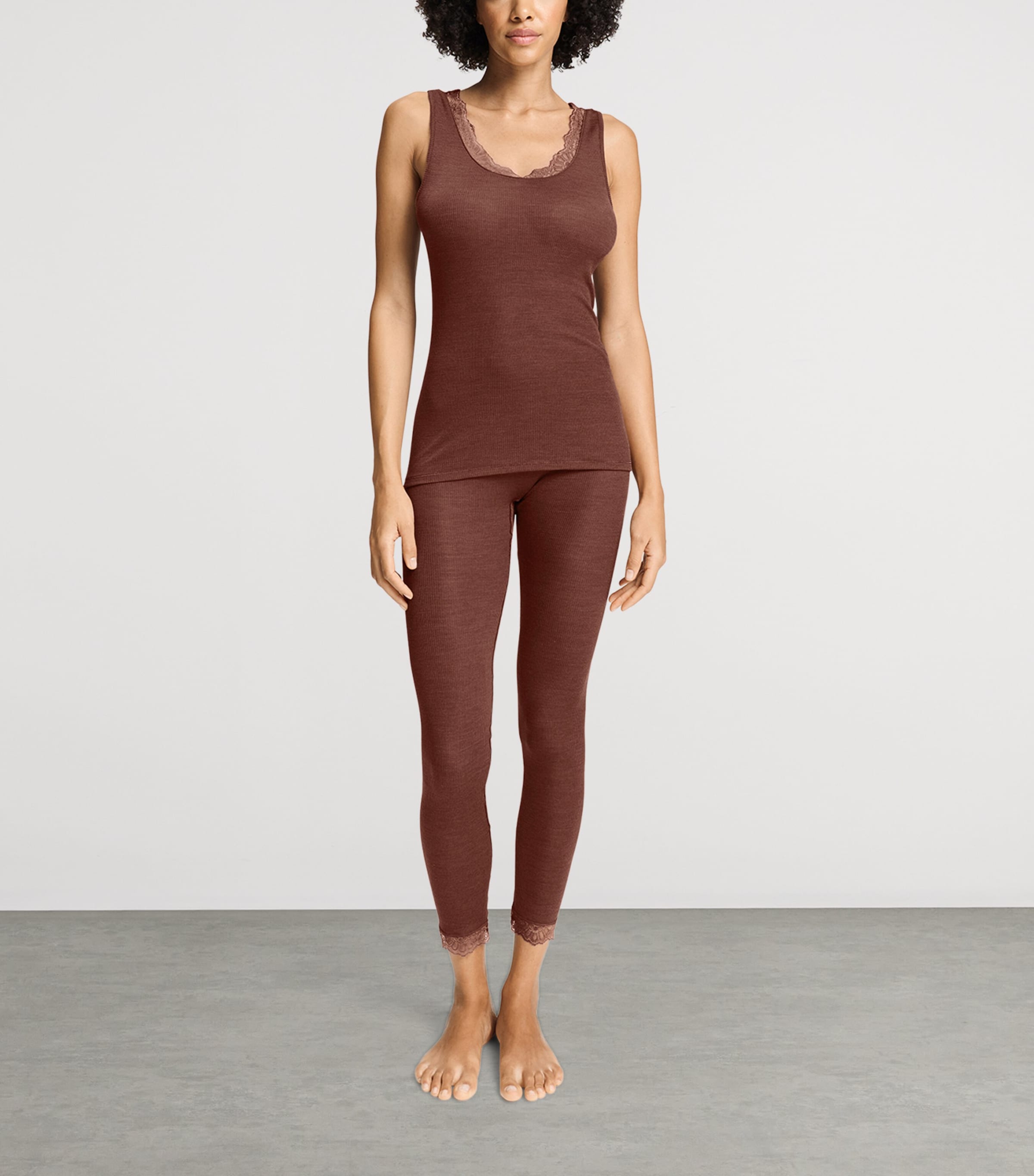 Hanro Womens Wool-Silk Tank Top Cinnamon Image 2
