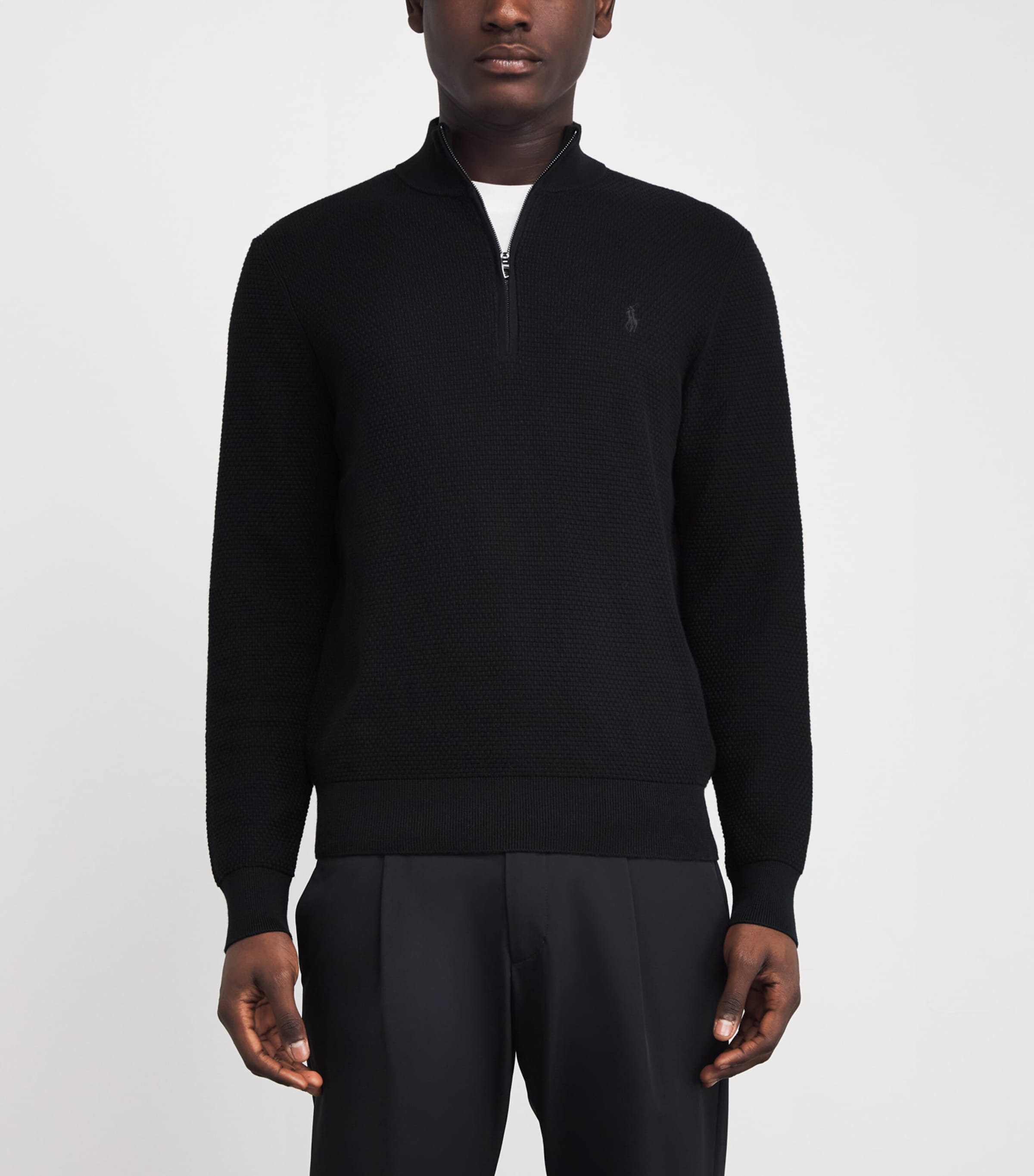 Cotton-Blend Performance Sweater POLO BLACK Image 3
