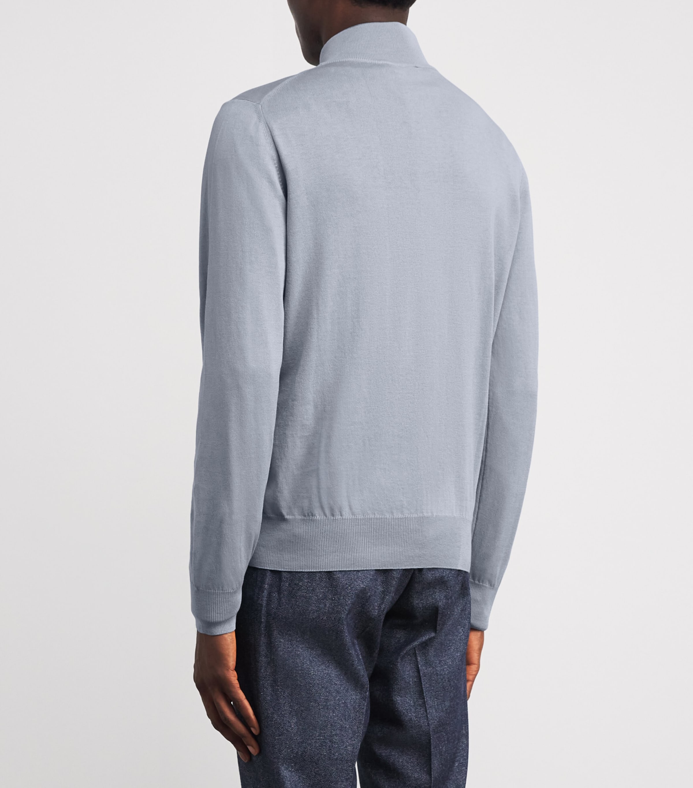 Cotton Zip-Up Cardigan 408 Image 4