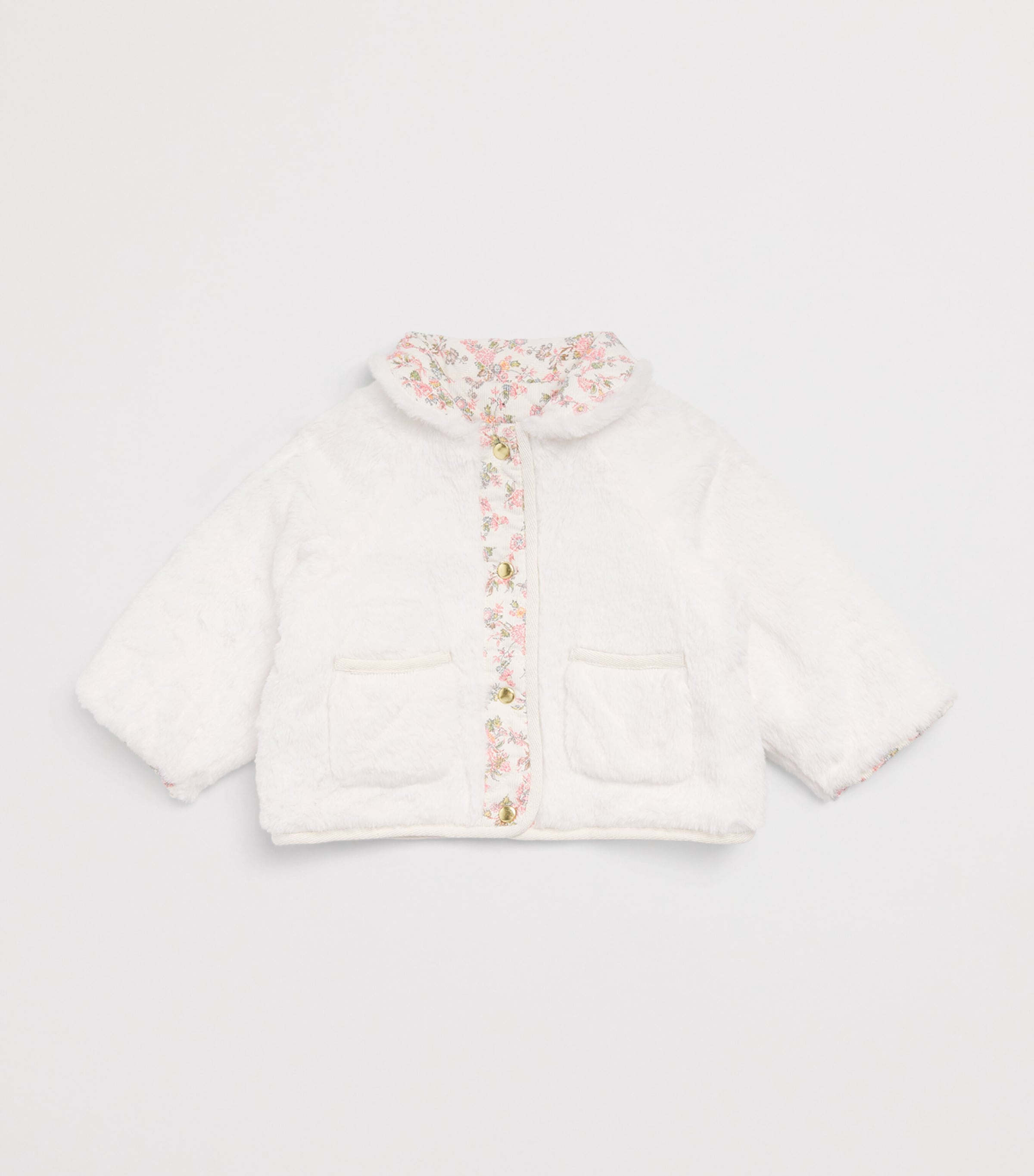 Louise Misha Cotton Reversible Jasmina Coat (6-24 Months) Cream Carnation Vale Image 3