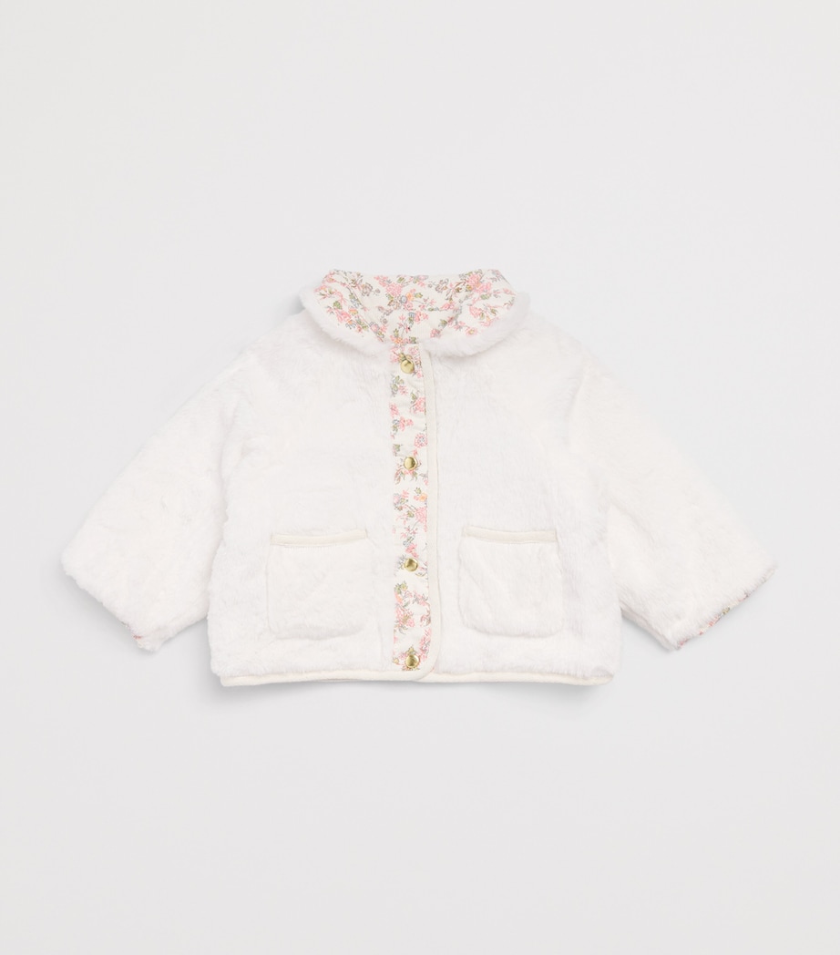 Louise Misha Cotton Reversible Jasmina Coat (6-24 Months) Cream Carnation Vale Image 3