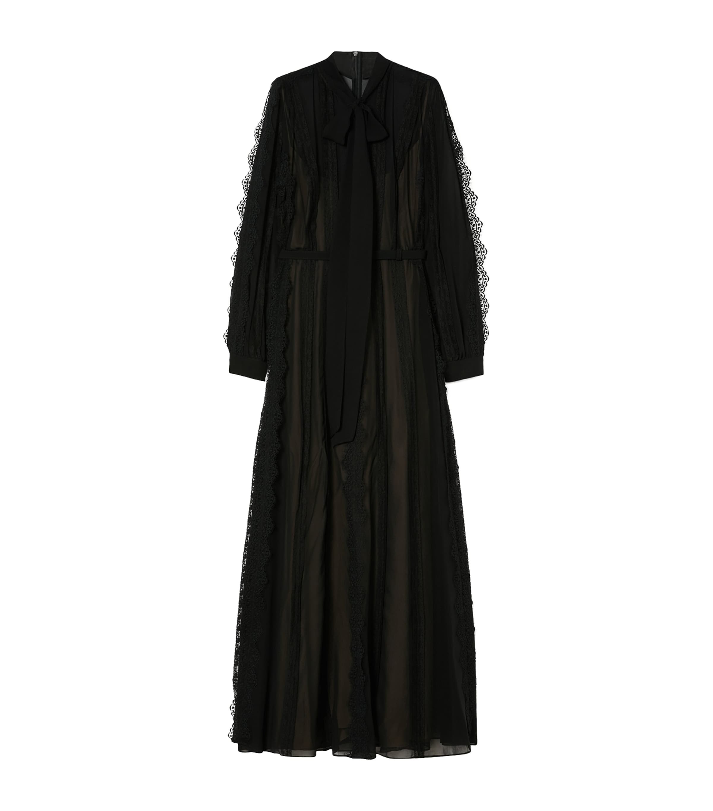 Marina Rinaldi Silk Maxi Dress In Black