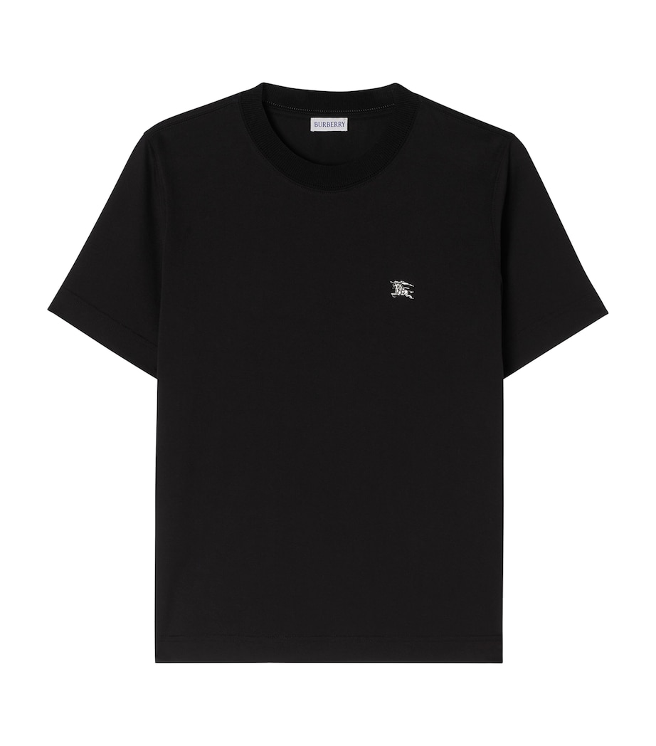 Burberry Womens Cotton Embellished EKD T-Shirt Black Image 1