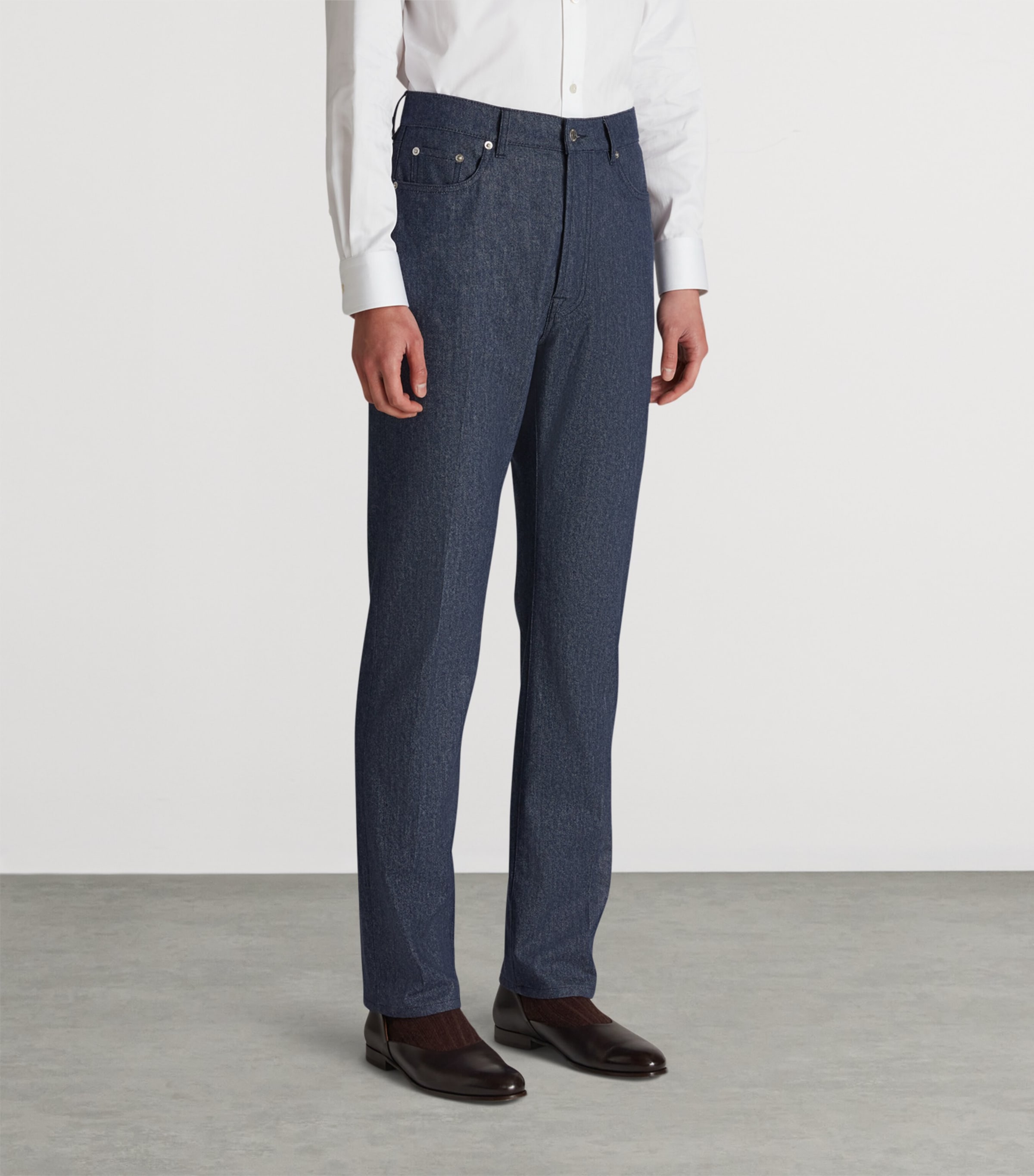Wool-Blend Denim Trousers 408BLUE INDIGO Image 3
