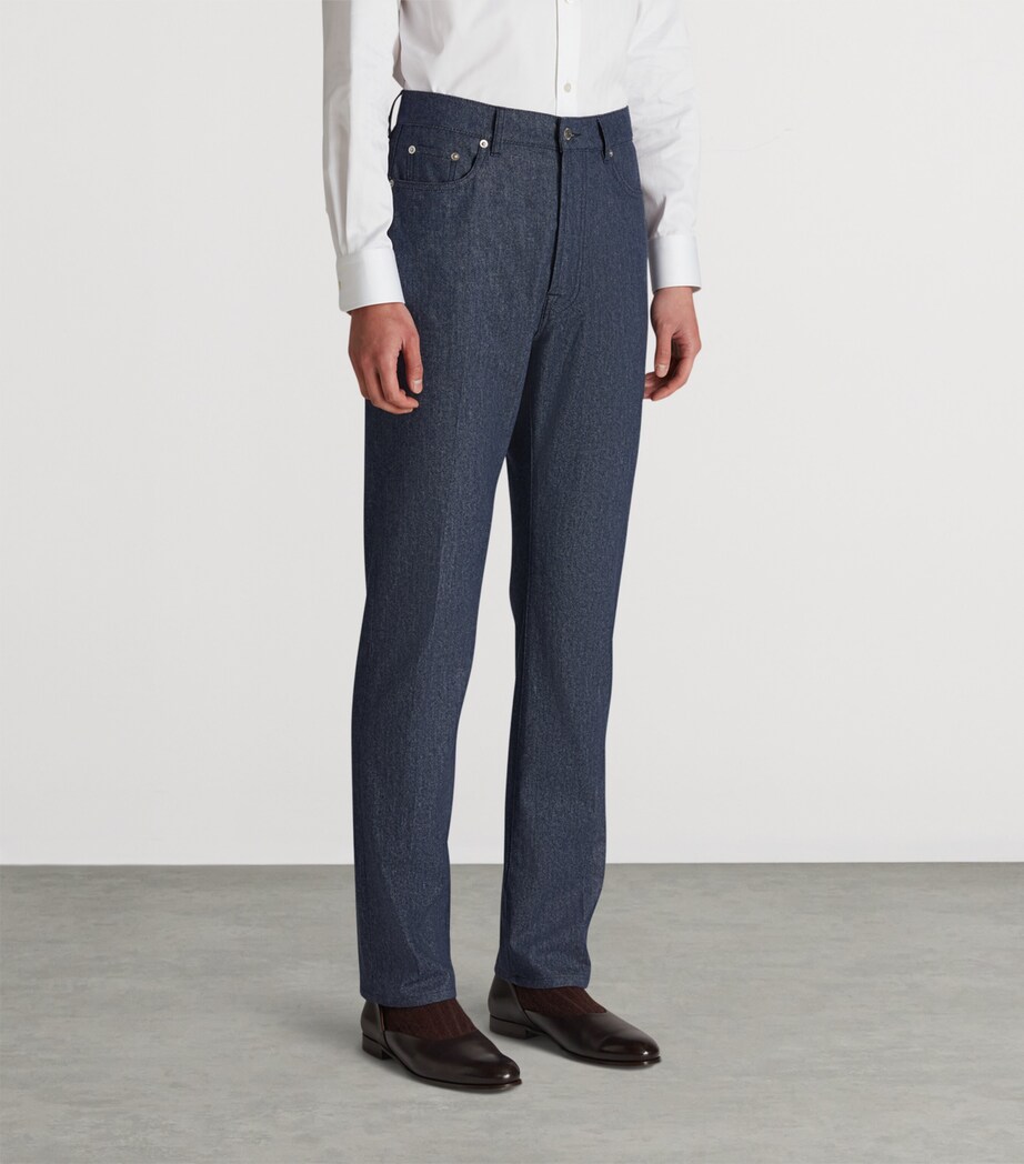 Wool-Blend Denim Trousers 408BLUE INDIGO Image 3