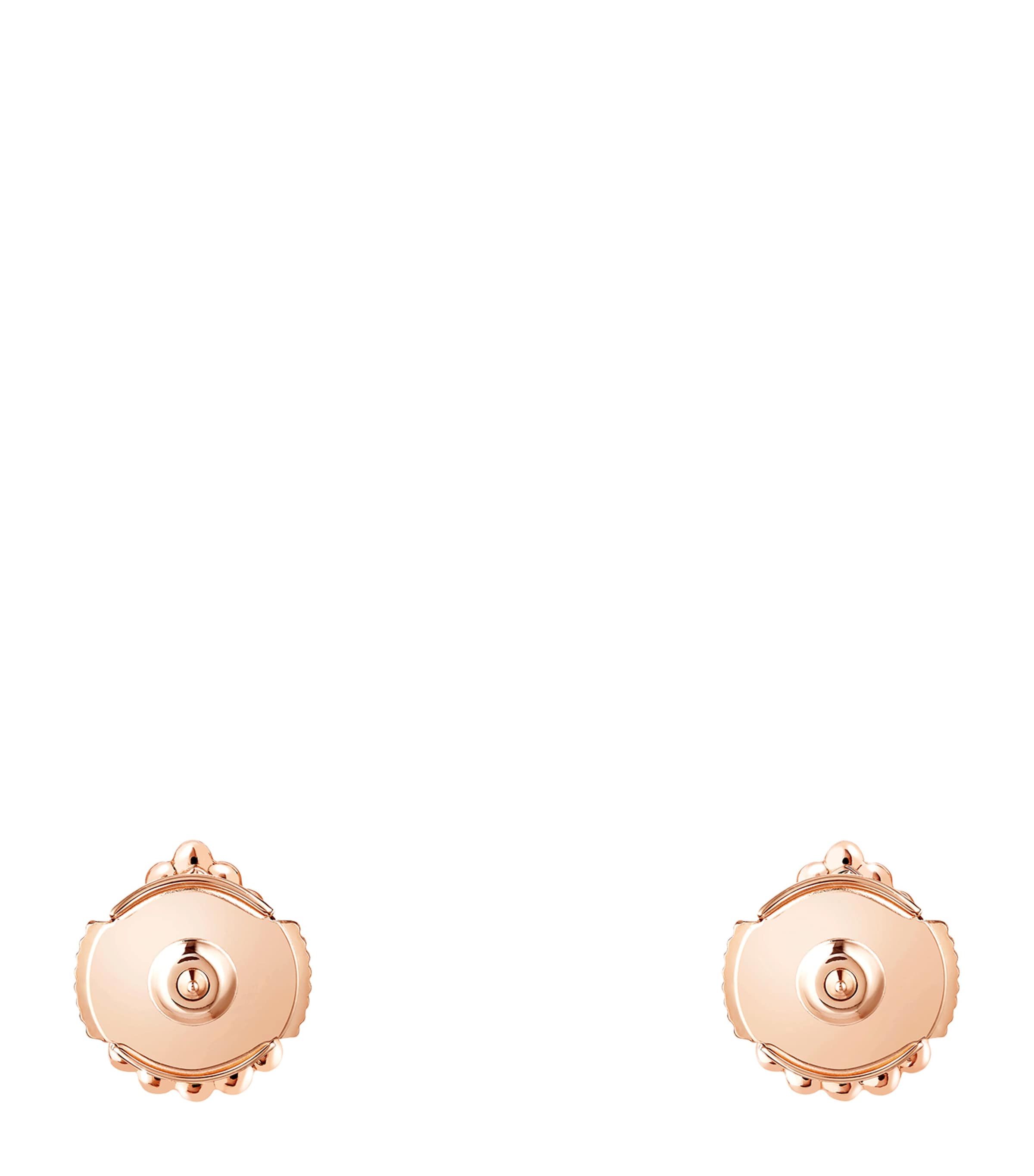 Extra Small Rose Gold and Diamond Serpent Bohème Motif Earrings PINK Image 3