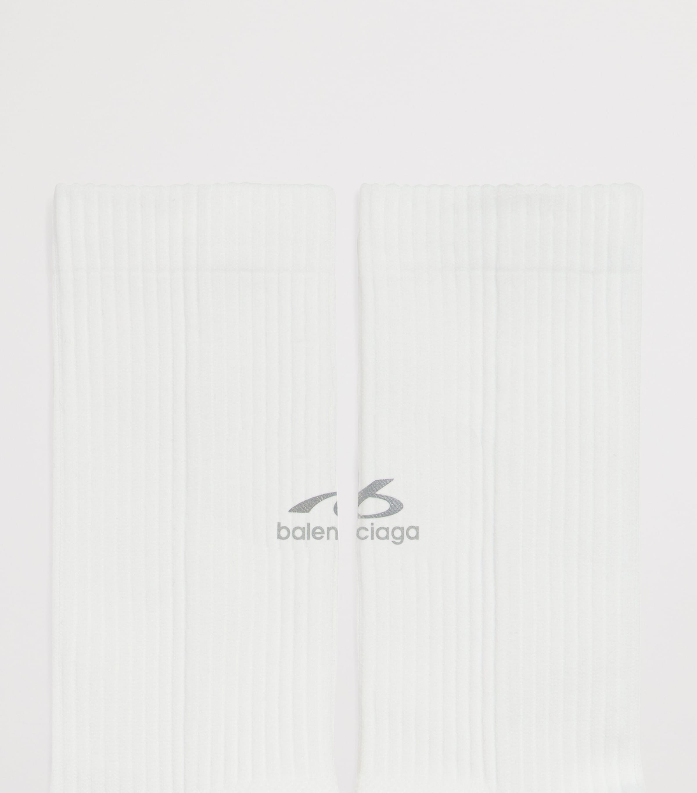 Balenciaga Womens Ribbed Logo Ankle Socks Image 3
