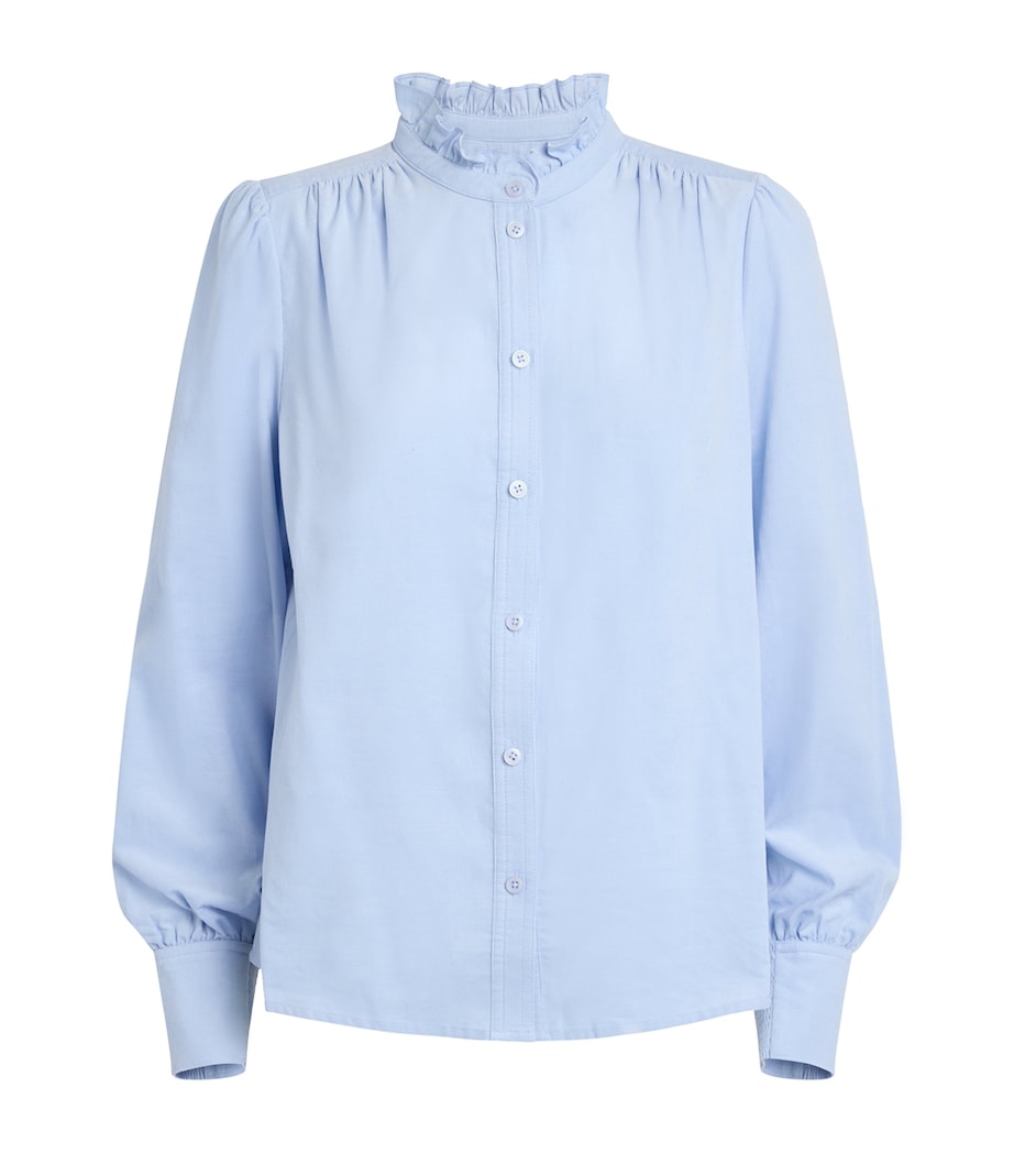 Cotton-Blend Corduroy Blouse CORD BLUE Image 1