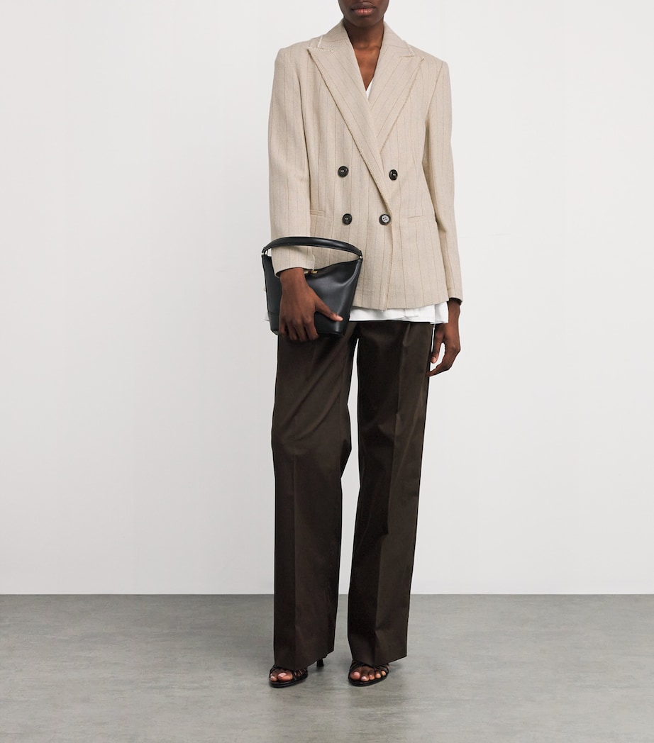 Cotton-Blend Pinstripe Blazer CREAM Image 2