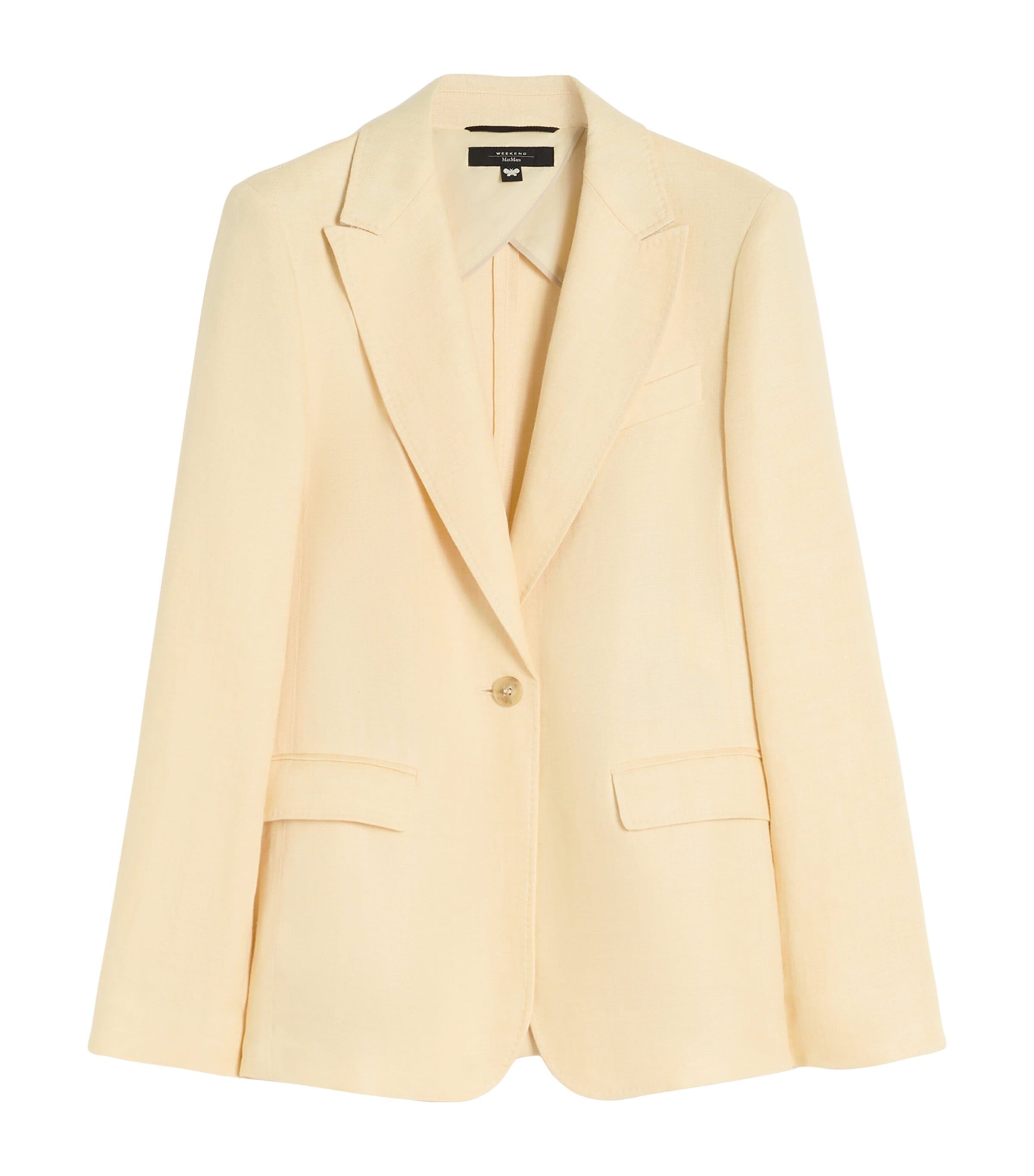Weekend Max Mara Womens Linen Single-Breasted Blazer Light Yellow Image 1