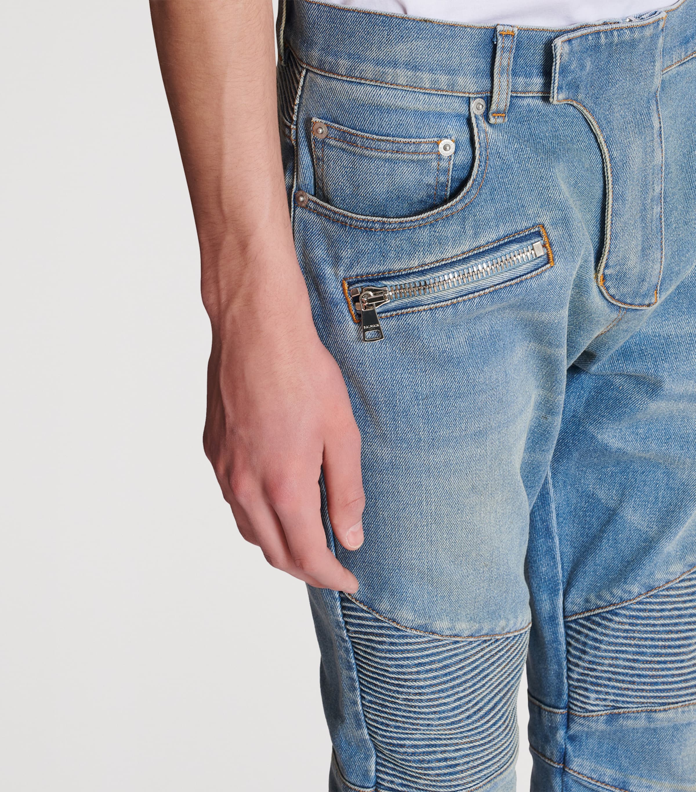 Biker Slim Jeans 6AW BLEU JEAN Image 7