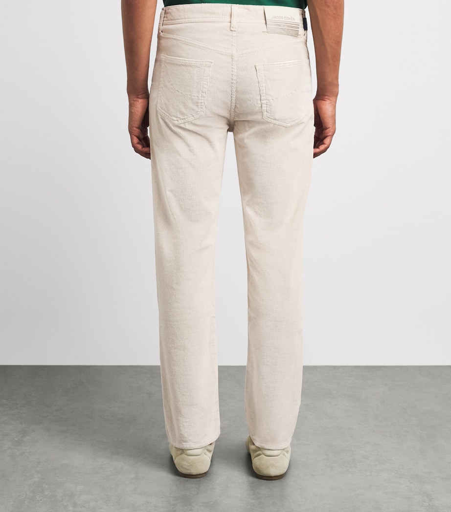 Jacob Cohën Mens Corduroy Edo Straight-Fit Chinos Light Grey Image 5